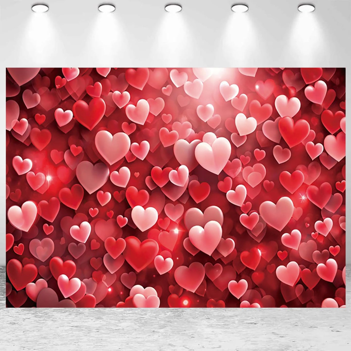 7x5ft Valentines Day Backdrop Love Heart Photography Background Happy Valentines Day Wedding Bridal Shower Birthday Party Bann
