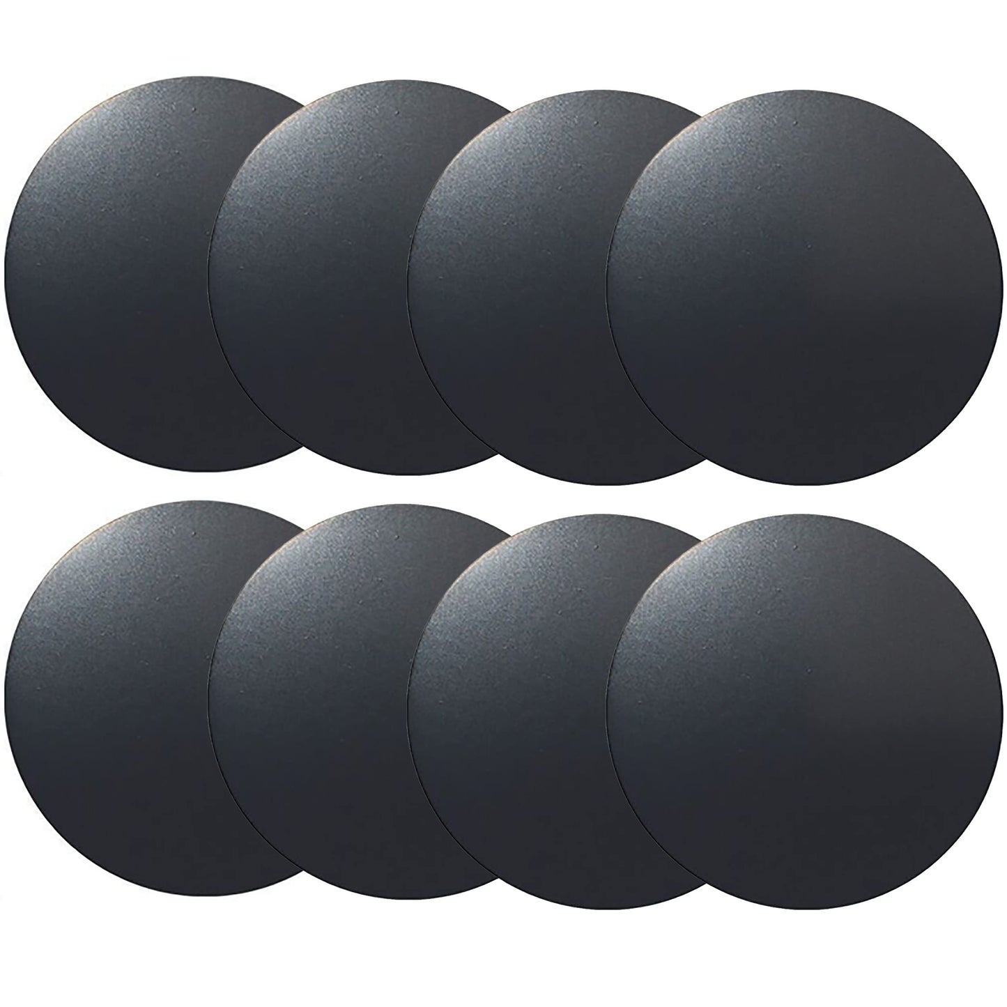 Replacement Metal Plates Set for Magnetic Car Phone Holders, Wall & Air Vent Mounts, Cases, Magnets. Kit of 8 Black Round Iron D
