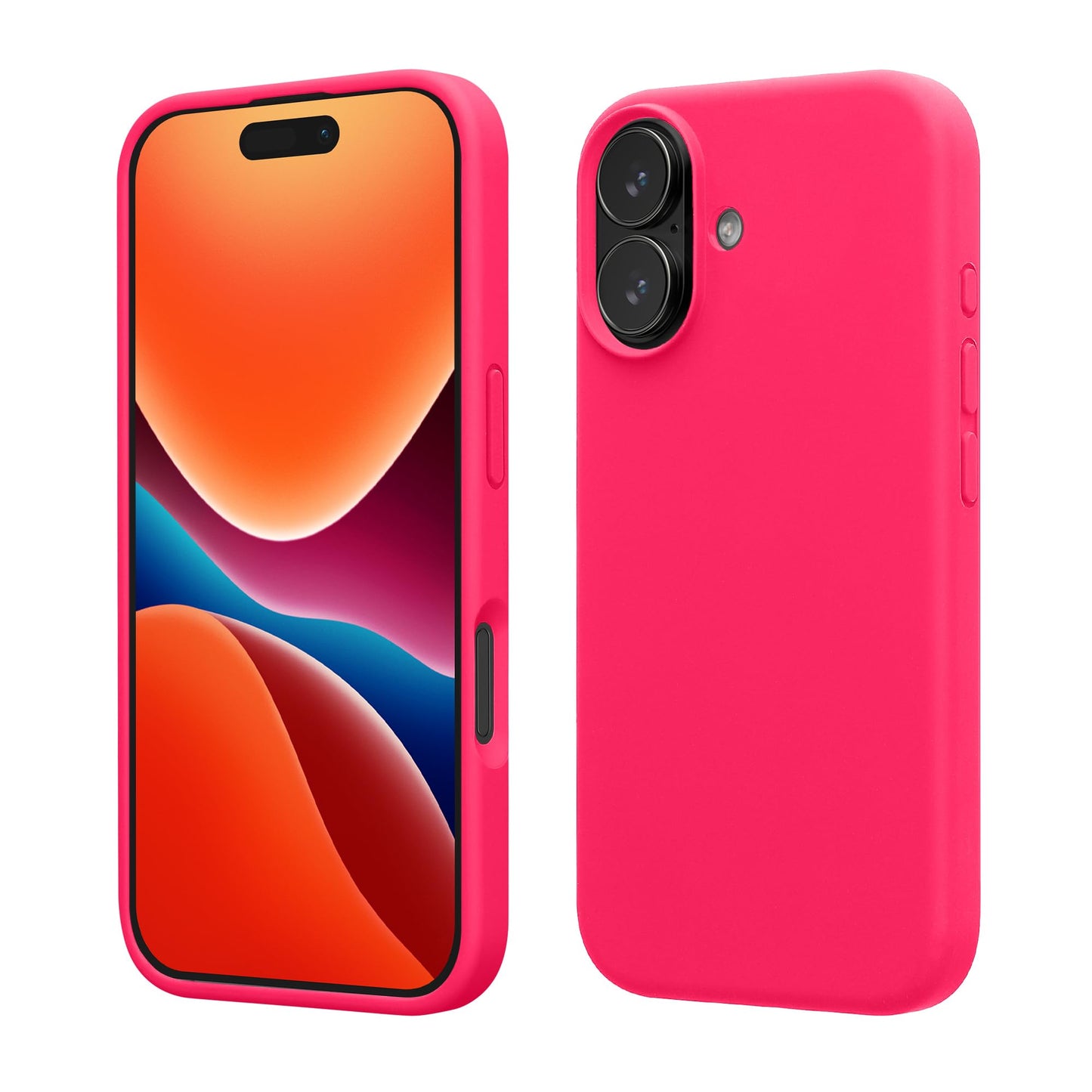 kwmobile Case Compatible with Apple iPhone 17 Case - TPU Silicone Phone Cover with Soft Finish - Neon Pink