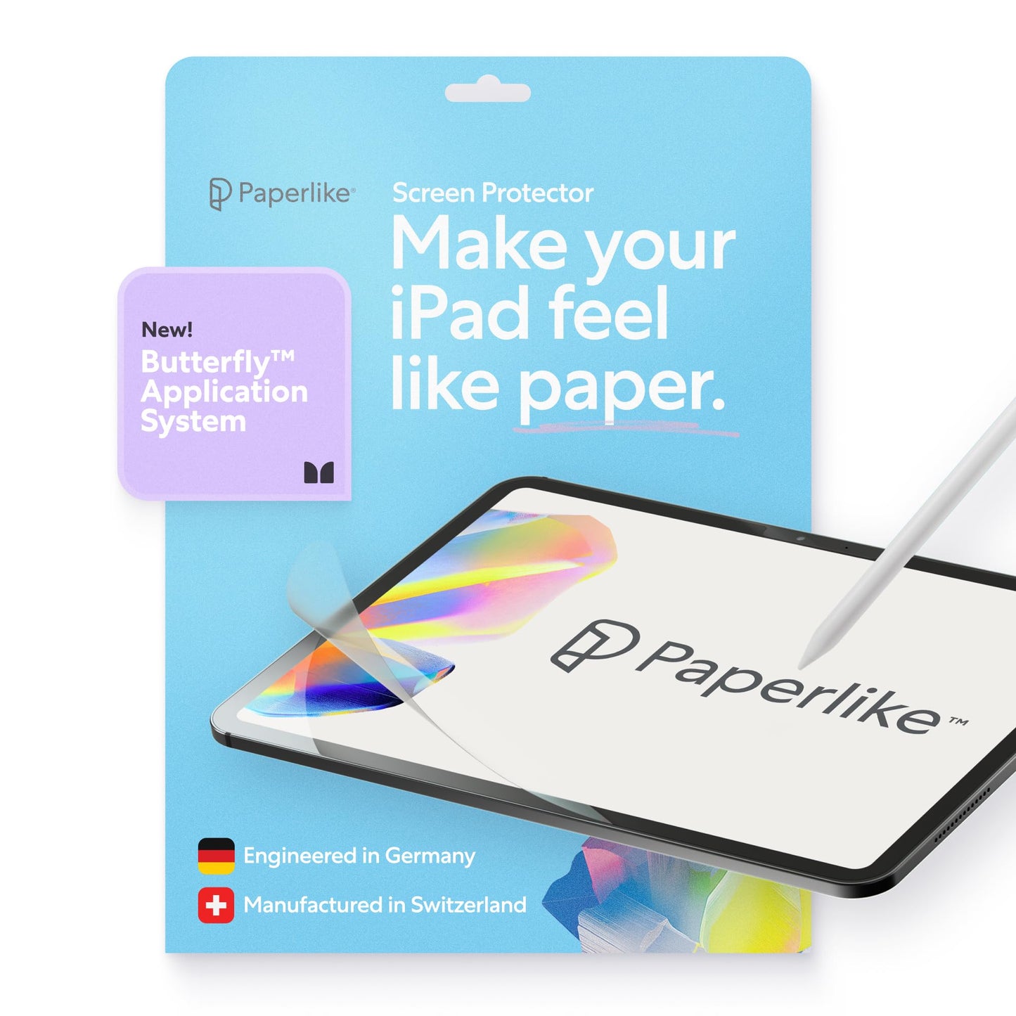 Paperlike 3 Screen Protector (2x) for iPad Air 11 (M3 2025 / M2 2024) - True Paper-Feel, Bubble-Free Install (Butterfly), Protec