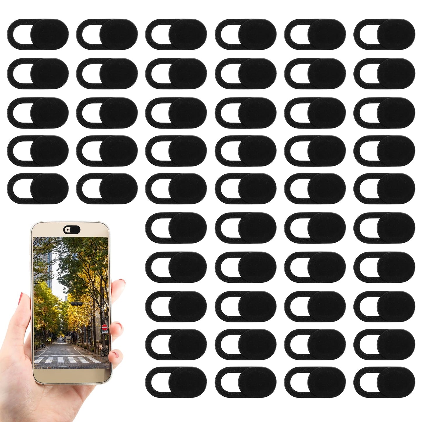 50 Pcs Webcam Cover Slide, 0.023 Inch Ultra-Thin Universal Laptop Camera Cover Slide for Laptop, Computer, Phone Protect Your Pr