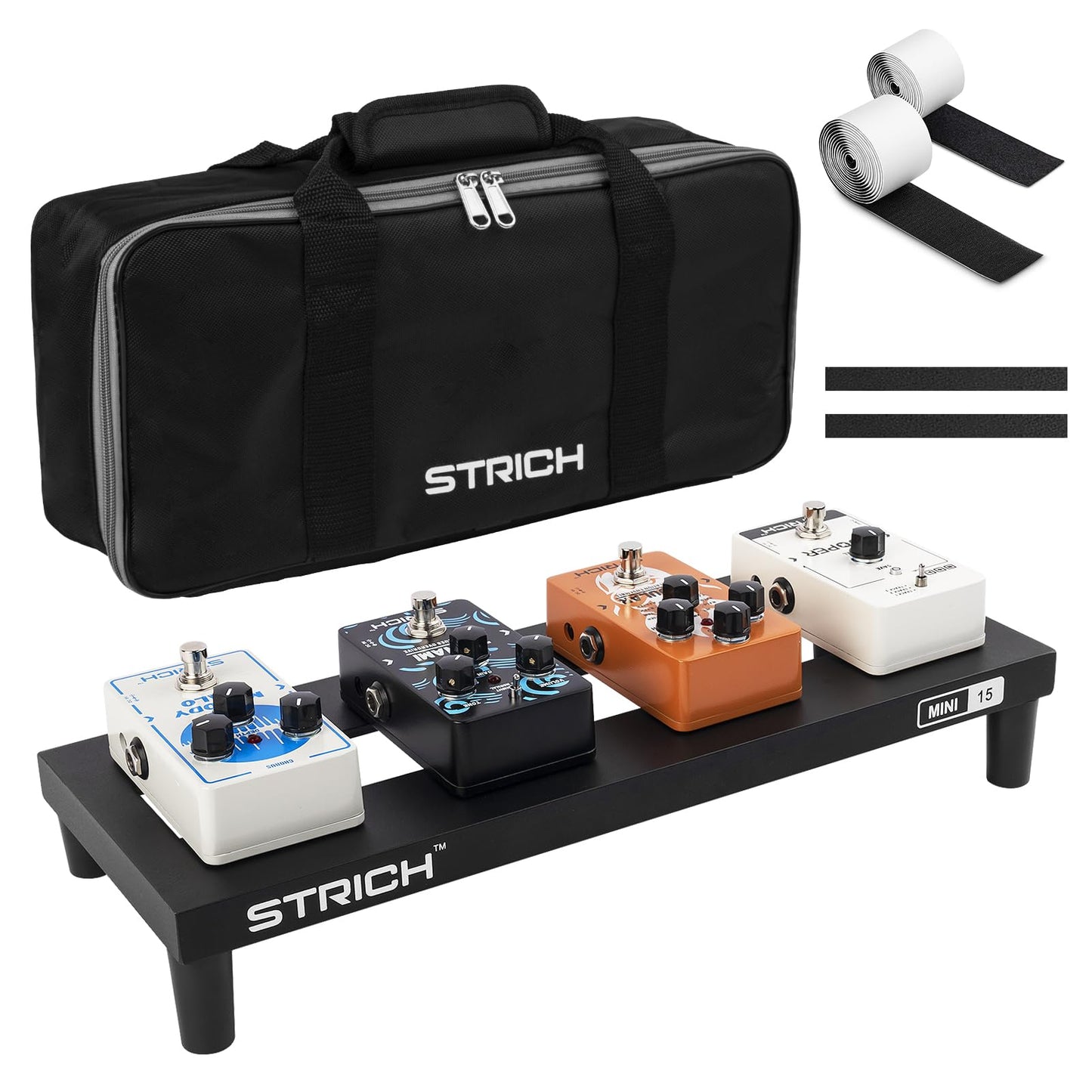 STRICH Guitar Pedal Board Extra Large Size, Aircraft Grade Aluminum 2.6lb Lightweight Pedalboard 18 x 14.6 Effect Pedals boa