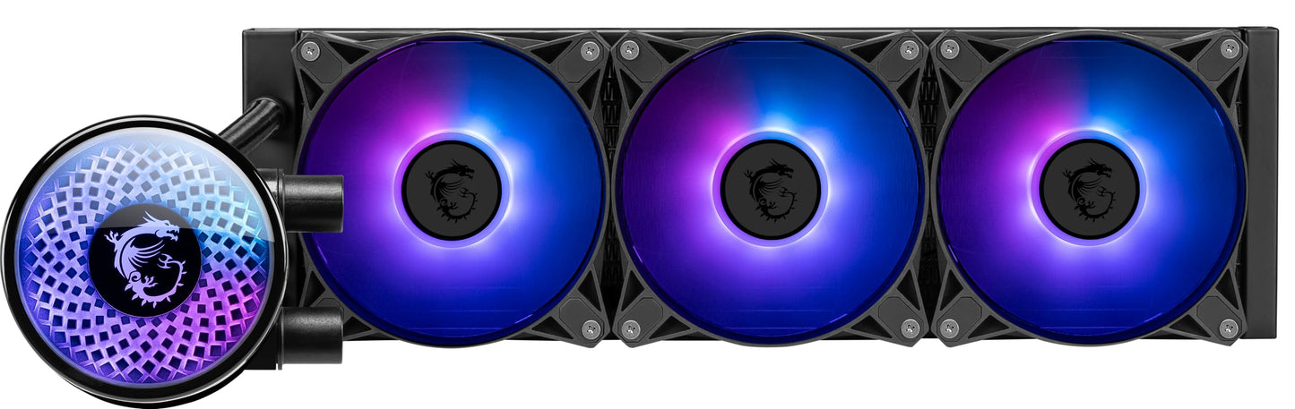 MSI MAG Coreliquid A12 360 - AIO ARGB CPU Liquid Cooler - 360mm Radiator - LGA 1700 Ready - Double Ball Bearring120mm ARGB PWM F