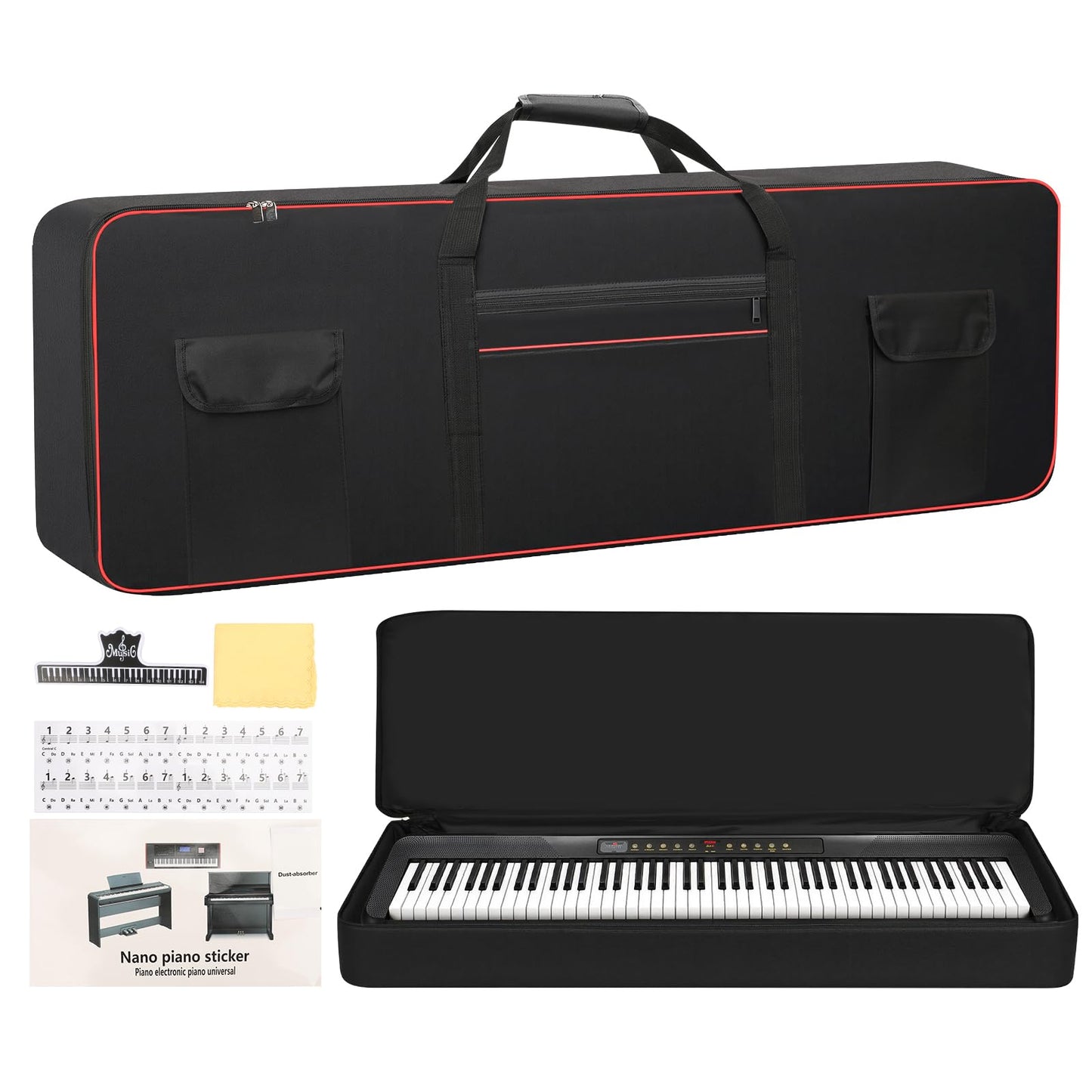 MUINS 88 Key Keyboard Case(Inner dimension: (53.5*13*6.7),digital piano Keyboard carrying travel case Gig bag,thickened waterpro