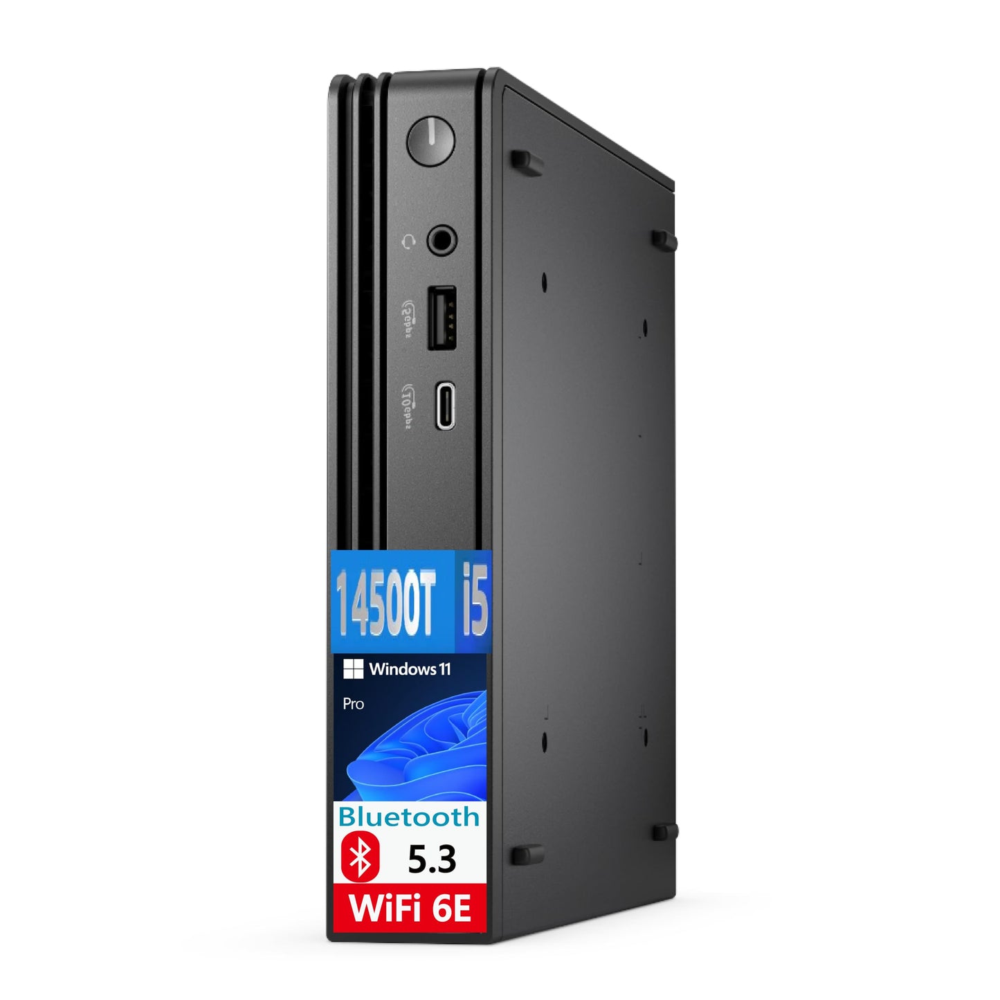 Pro Micro QCM1250(Compatible with Next-Gen Dell Optiplex MFF) i5-14500T, 16GB DDR5 RAM, 512GB SSD, WiFi 6E + BT, RJ-45,HDMI, Dis