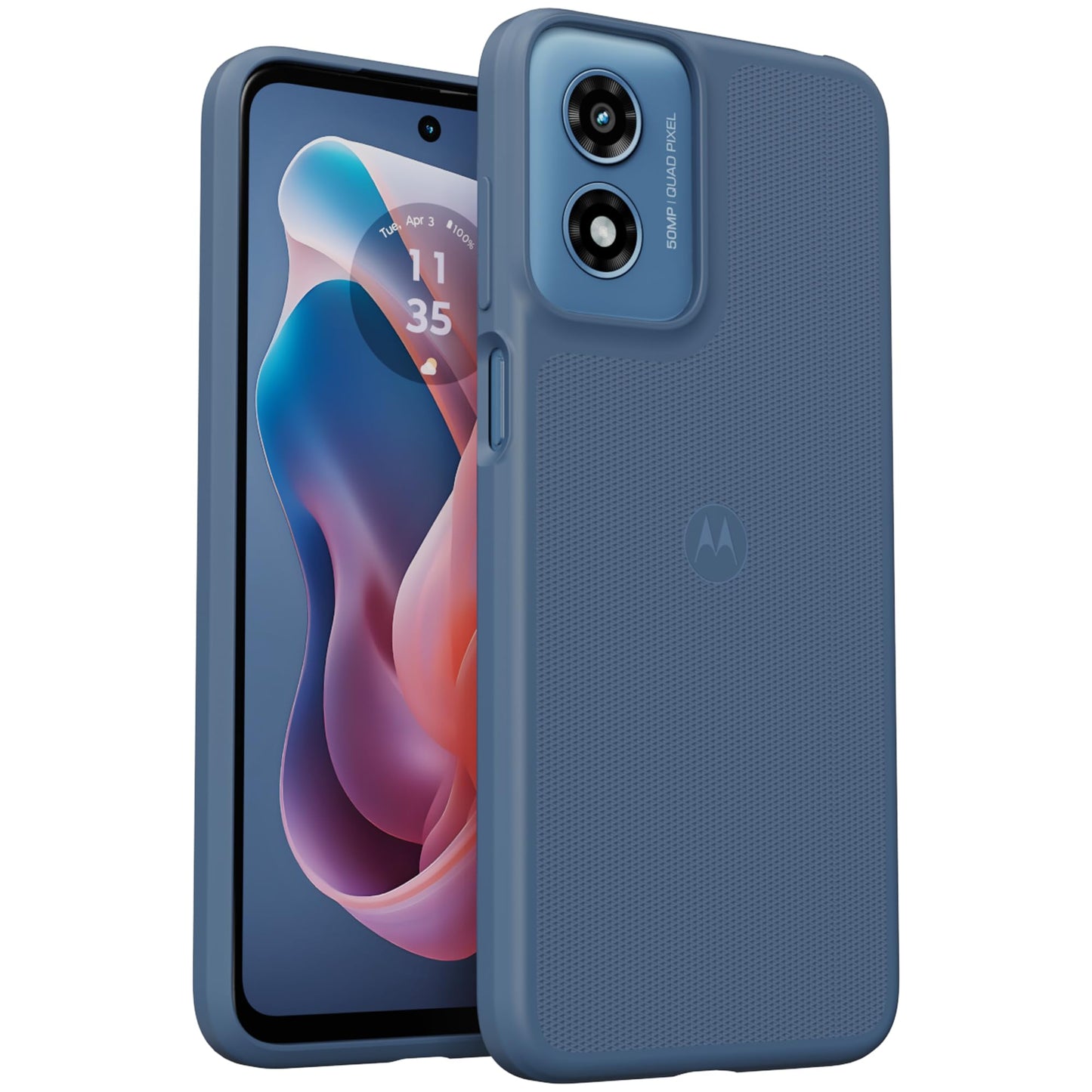 Motorola Moto G Play (2024) Textured Protective Case- Dusk Blue - Precision fit Shock Absorbing Cases for Enhanced Phone Grip, S
