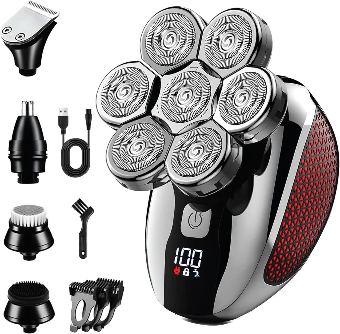 MEDIOLLA Head Shavers for Bald Men - Upgraded Detachable Mens Electric shavers - IPX6 Waterproof Electric Razor for Men - 7D LE