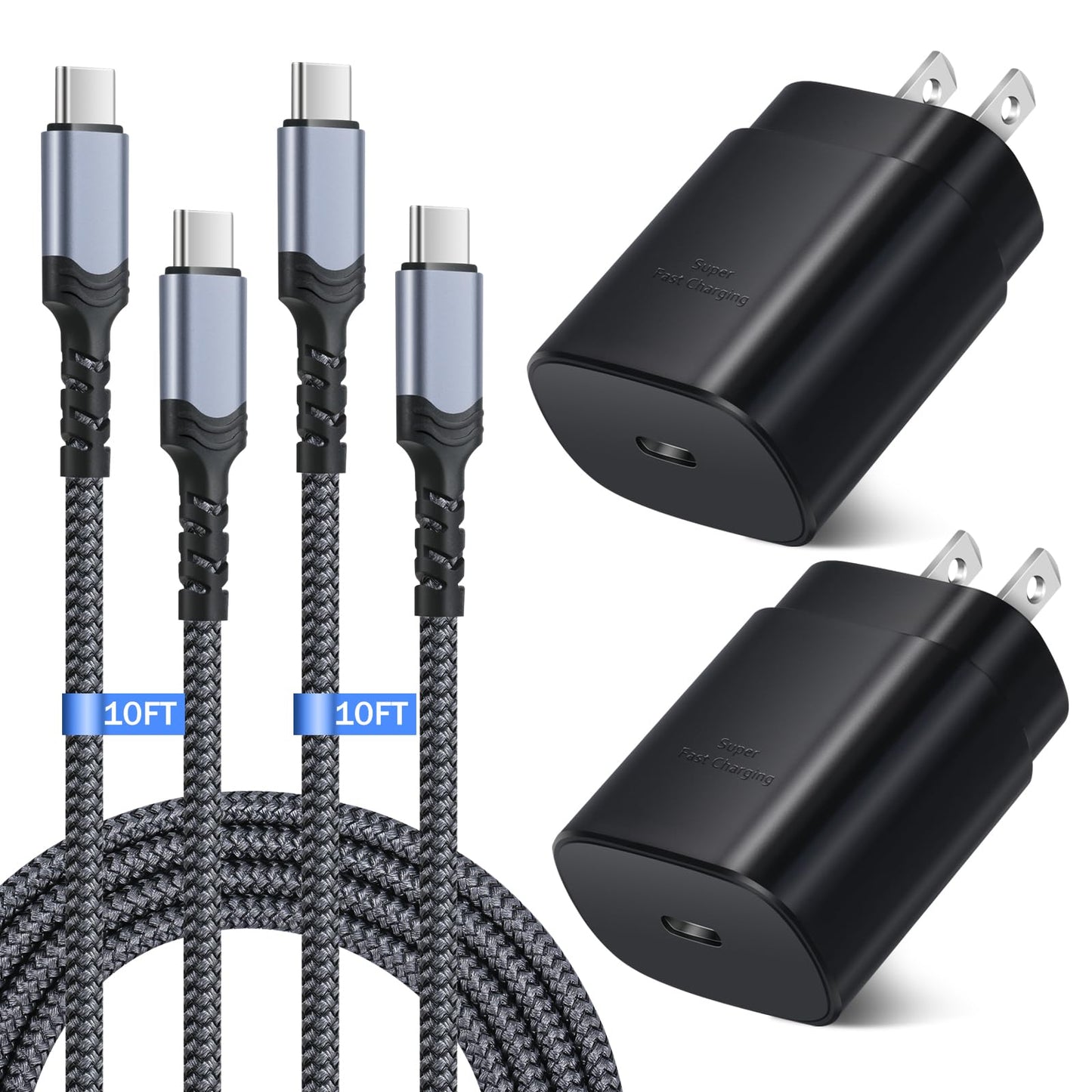 Super Fast Charger Type C Block, Costyle 25W USB C Wall Charger Super Fast Charging Block with 10FT Long USB C Cable for Samsung