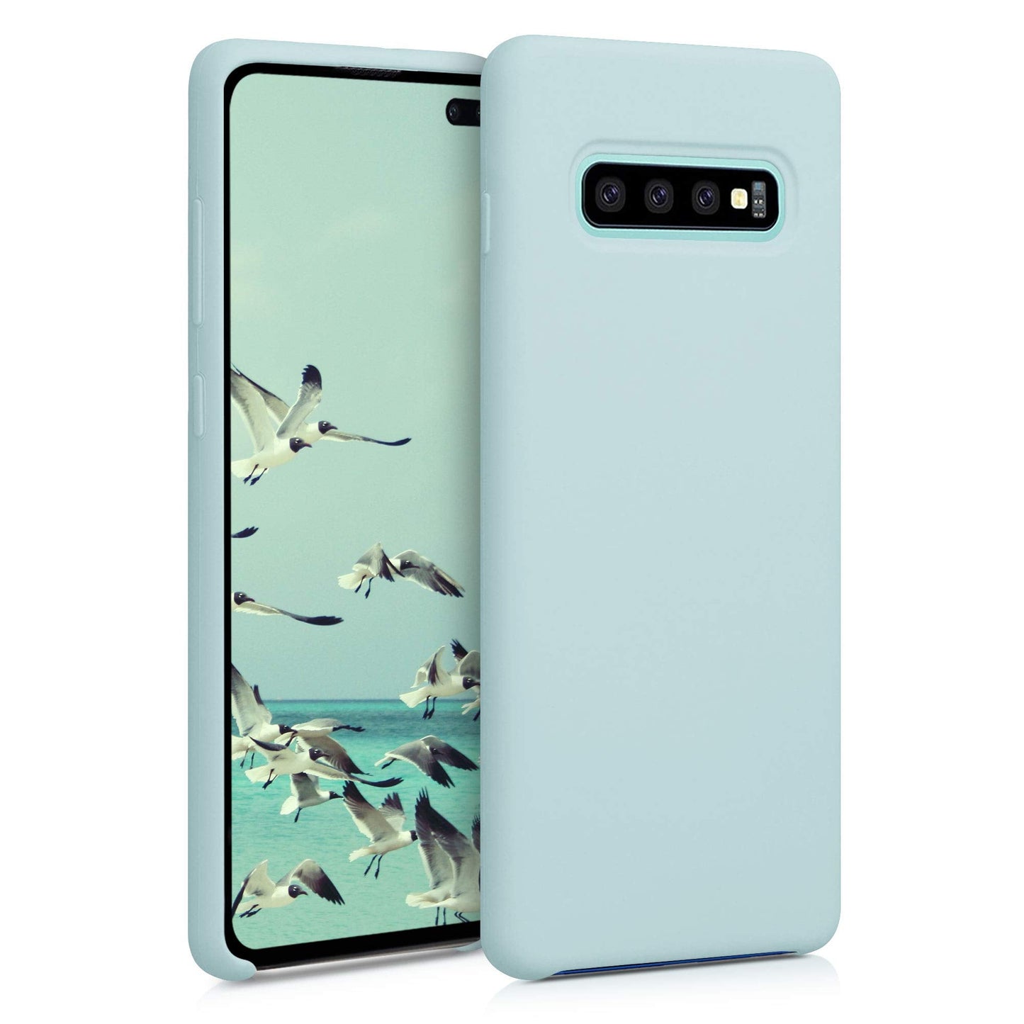 kwmobile Case Compatible with Samsung Galaxy S10 Plus / S10+ Case - TPU Silicone Phone Cover with Soft Finish - Cool Mint