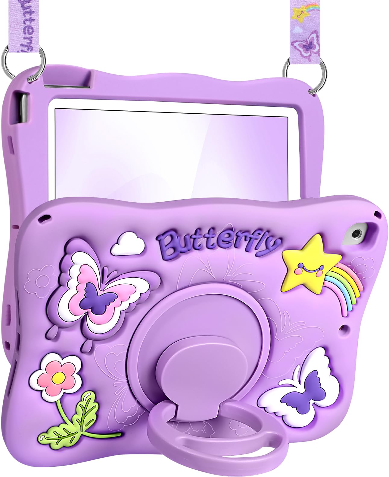 Kidcube for iPad 5th/6th Generation Case, for iPad Air 1st/2nd Gen, for iPad Pro 9.7 Inch Case - Girls Cute Kawaii Girly 3D Purp