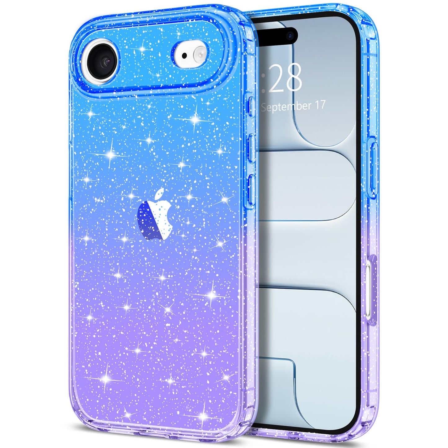 Hython for iPhone Air Case Glitter, Clear Glitter Sparkly Shiny Bling Sparkle Cute Cover, Anti-Scratch Soft TPU Slim Fit Shockpr