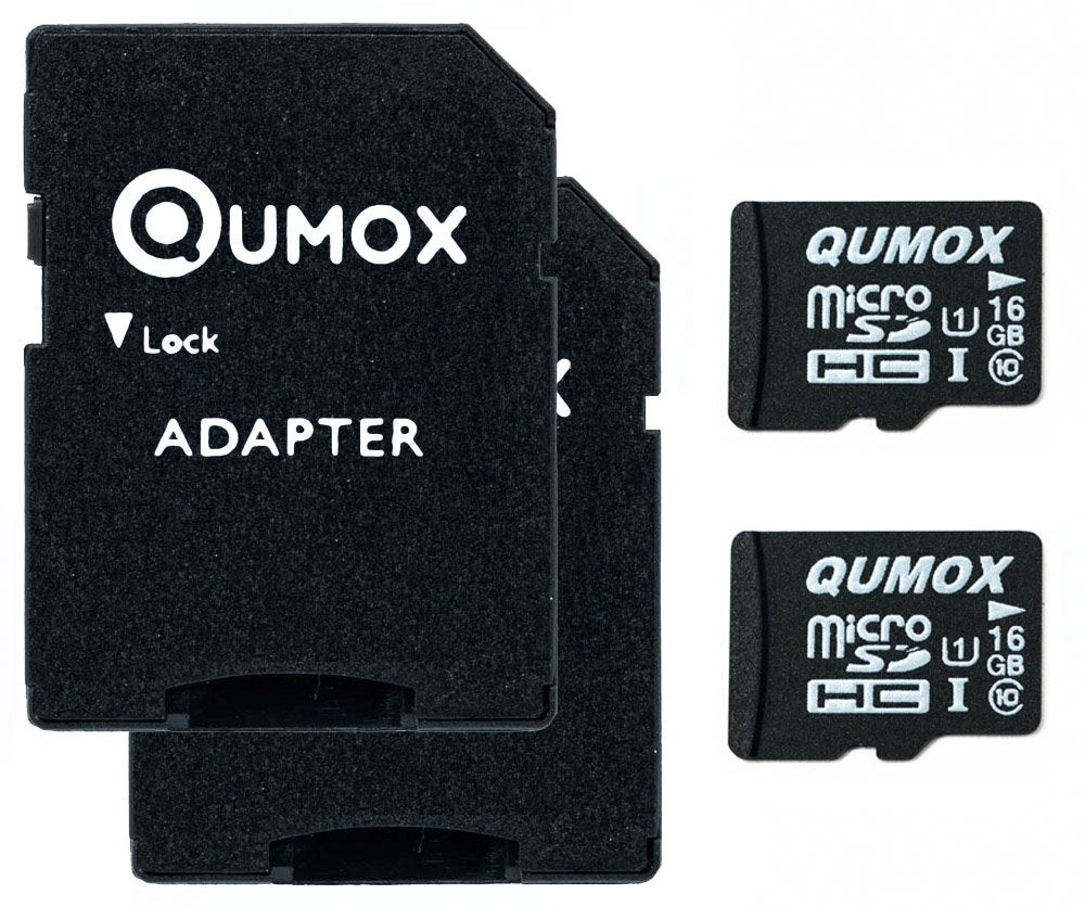 QUMOX 2X 16GB microsd Memory Card Class 10 UHS-I 16 GB HighSpeed Write Speed 12MB/S Read Speed Upto 70MB/S