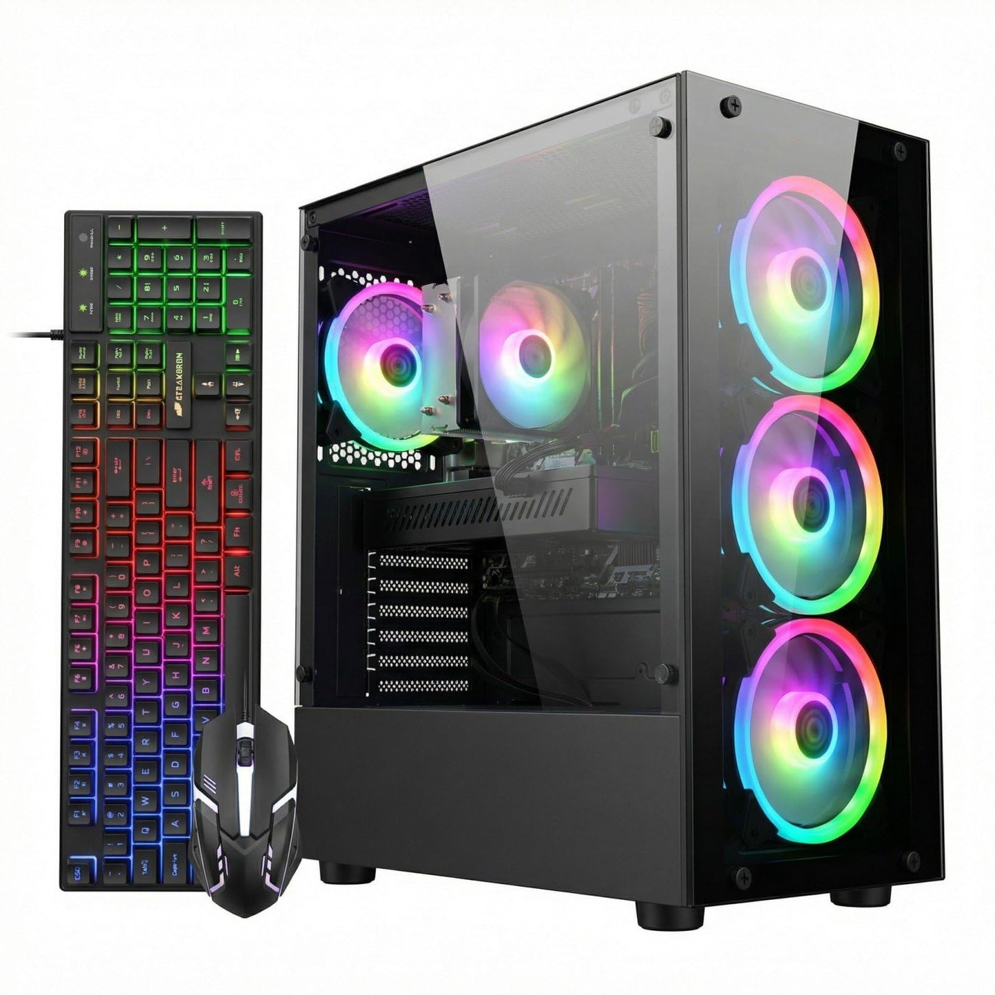 STGAubron Gaming PC Desktop Computer, Intel Core i7-6700 up to 4.0G, GeForce RTX 2060S 8G, 32GB DDR4, 1TB SSD, WiFi 6, BT 5.0, R