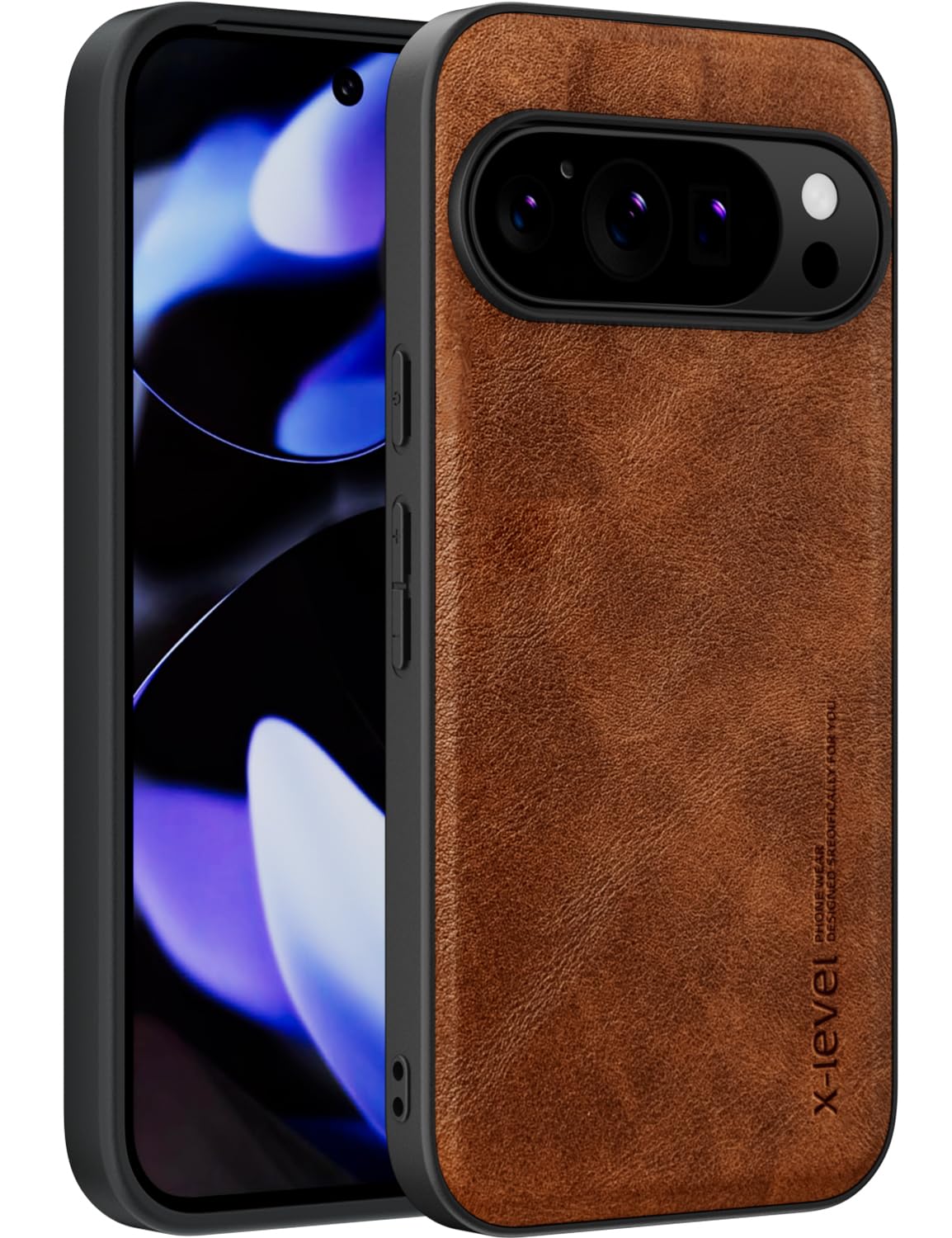 X-level for Google Pixel 10/Pixel 10 Pro Case, PU Leather Thin Slim Case Soft Bumper Shockproof Protective Phone Cover for Pixel
