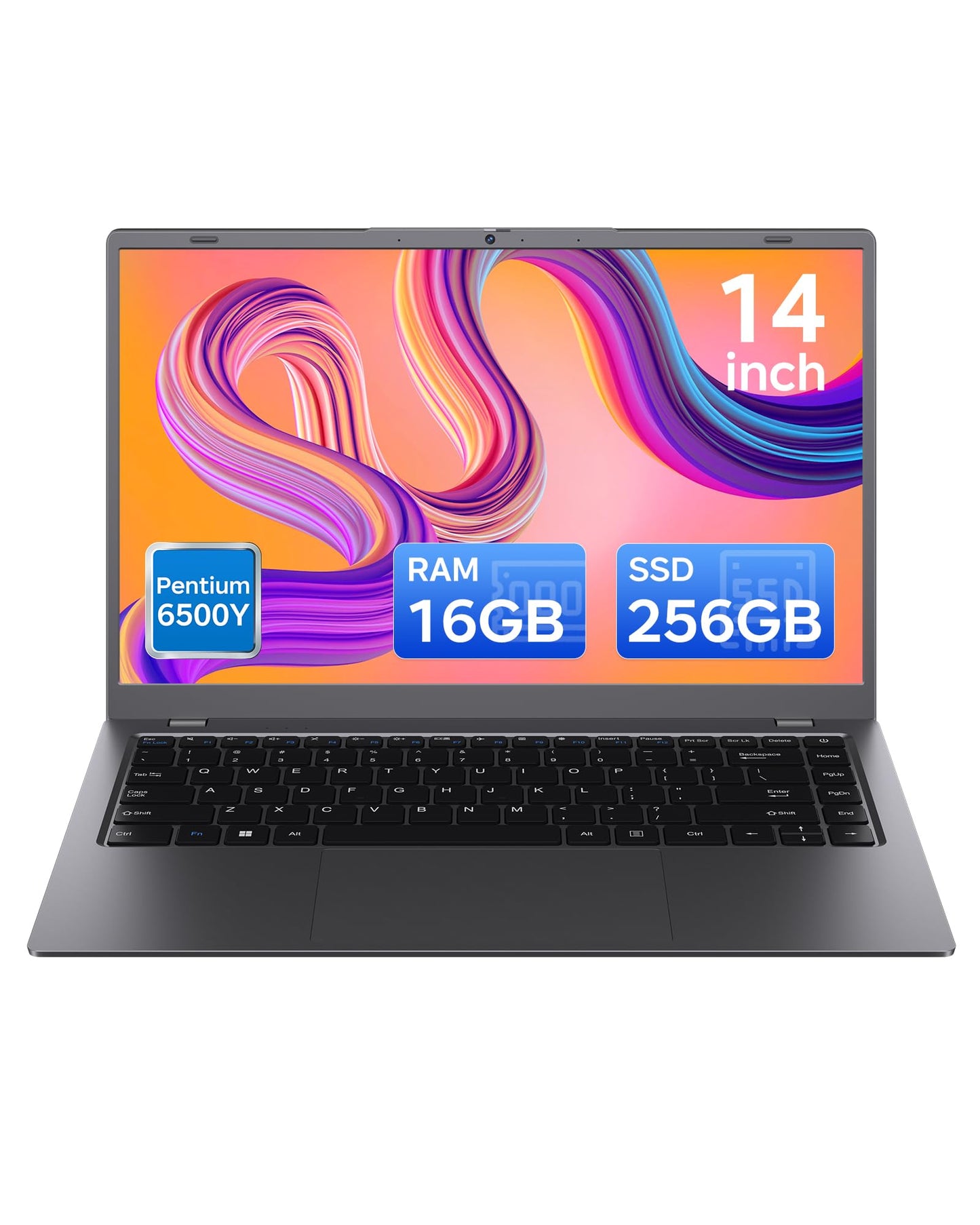 TRHRO 14 inch Laptop Computer - Pentium Processor with 16GB RAM 256GB SSD, Portable Lightweight Laptops, USB 3.2, Dual Type-C, H
