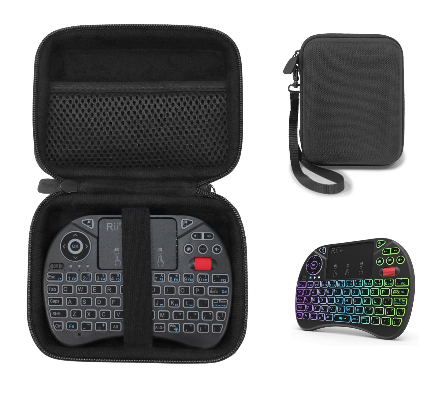 CaseSack Case for Rii X8 Mini Keyboard, 2.4GHz Portable Wireless Keyboard with Touchpad Mouse (Black)