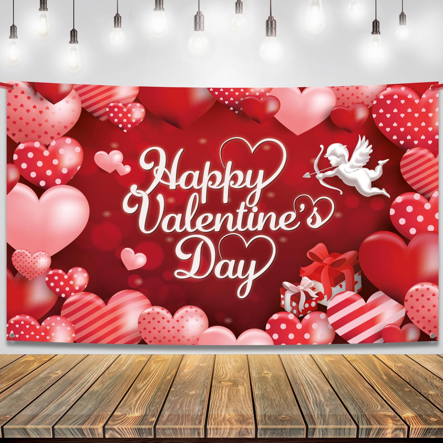 KatchOn, Happy Valentines Day Backdrop - XtraLarge, 72x44 Inch | Happy Valentines Day Banner for Valentines Day Decorations | Va