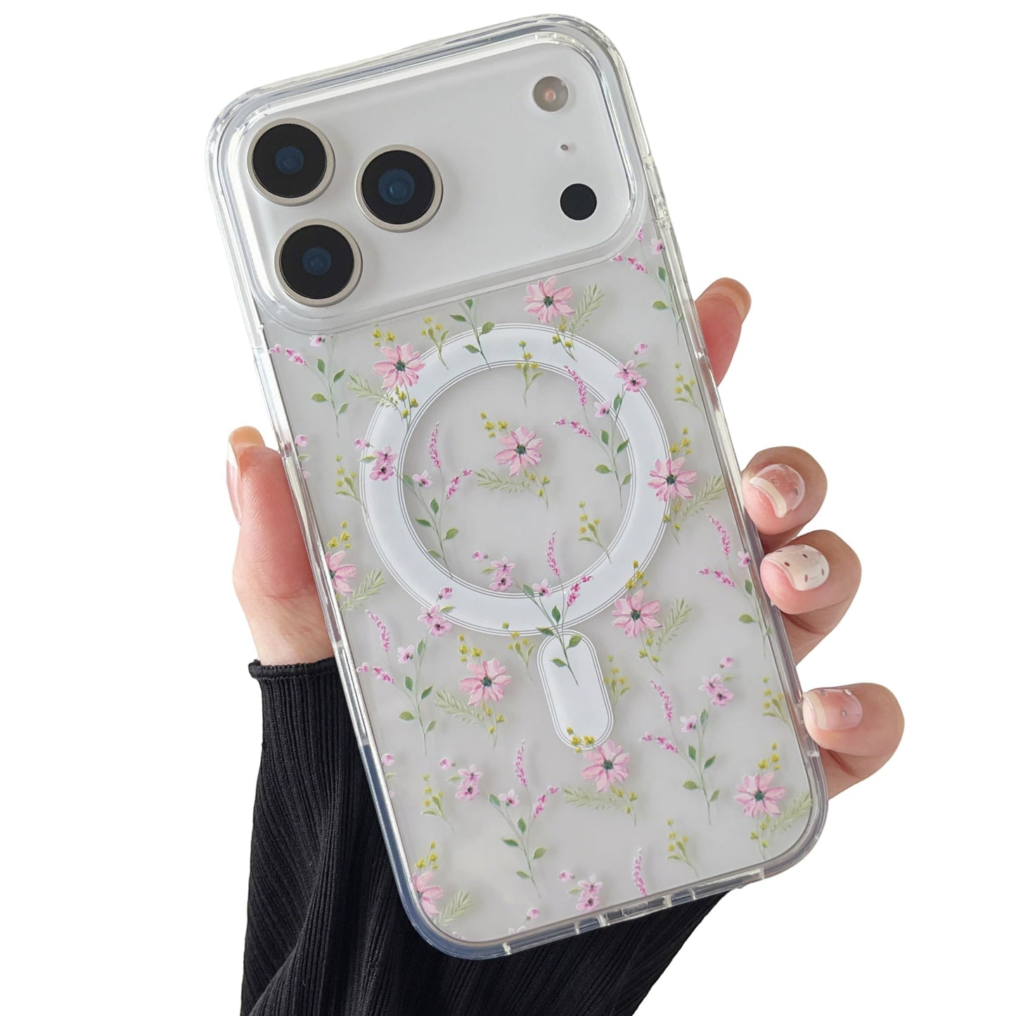 ZTOFERA for iPhone 17 Pro Max Magnetic Case Compatible with Magsafe,Aesthetic Floral Pattern Design Cute for Girl Women,Anti-Dro