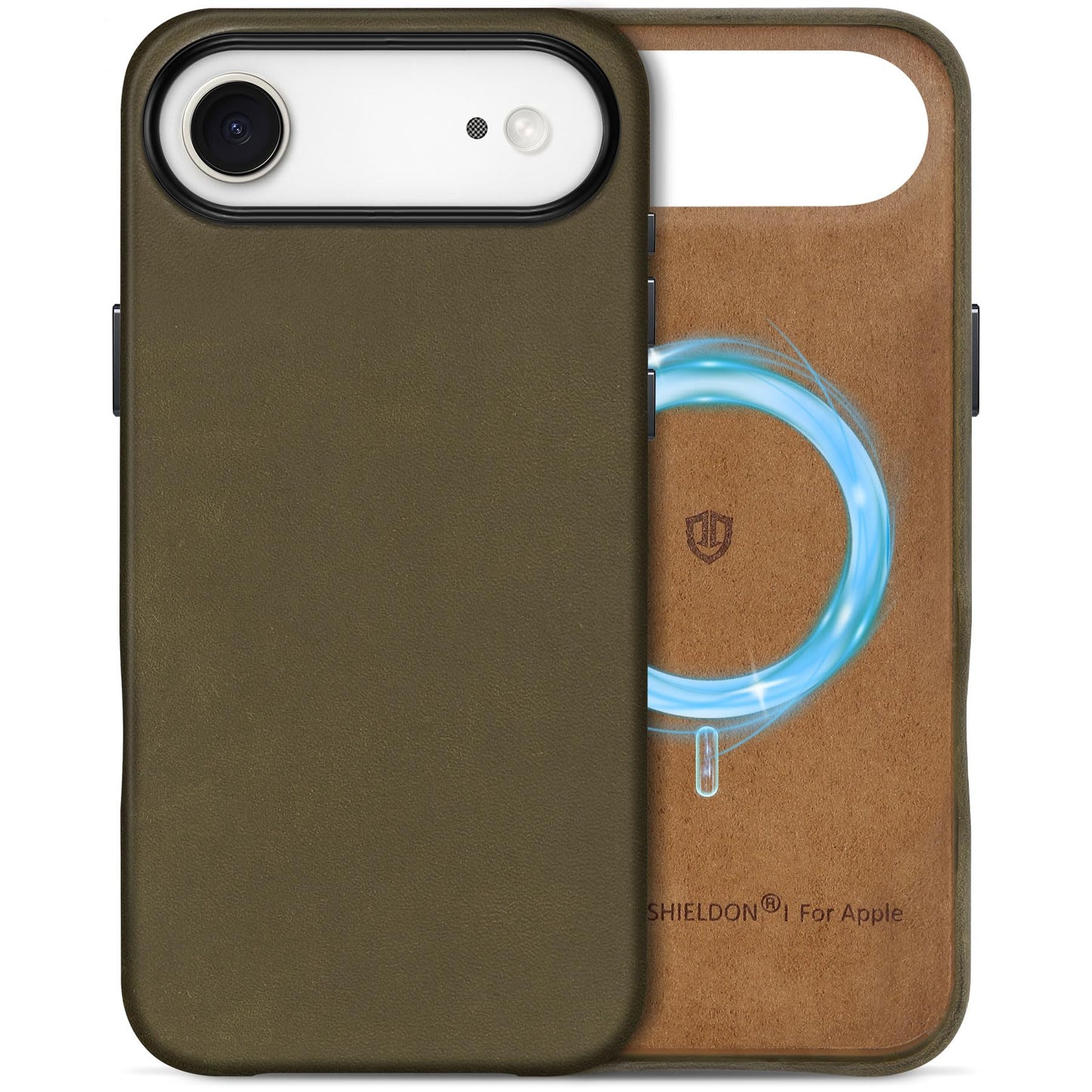 SHIELDON Case for iPhone Air 6.5 Inch 2025 | Top Grain Crazy Horse Leather | Compatible with Magsafe | Magnetic Wireless Chargin