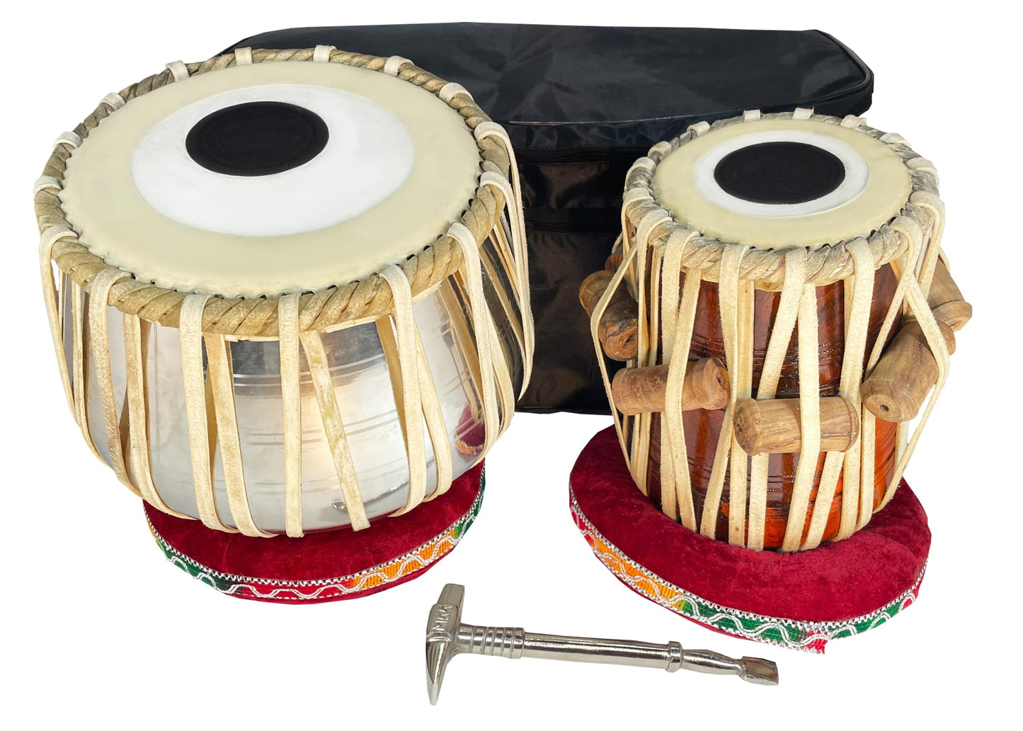 Gt Manufacture Professional Tabla Set Sheesham Wood Dayan And Steel Bayan With Full Tool Kit