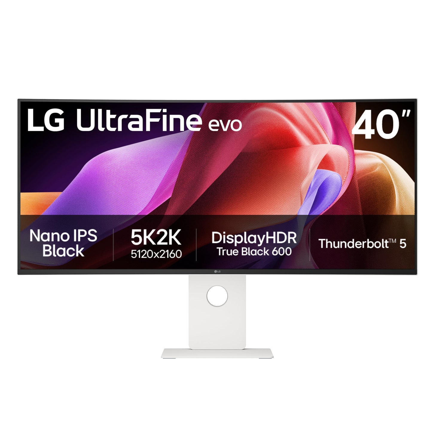 LG 40U990A-W 40-inch Ultrafine evo 5K2K WUHD (5120 x 2160) Nano IPS Curved Monitor, Thunderbolt 5, DisplayHDR 600, Built-in Spea