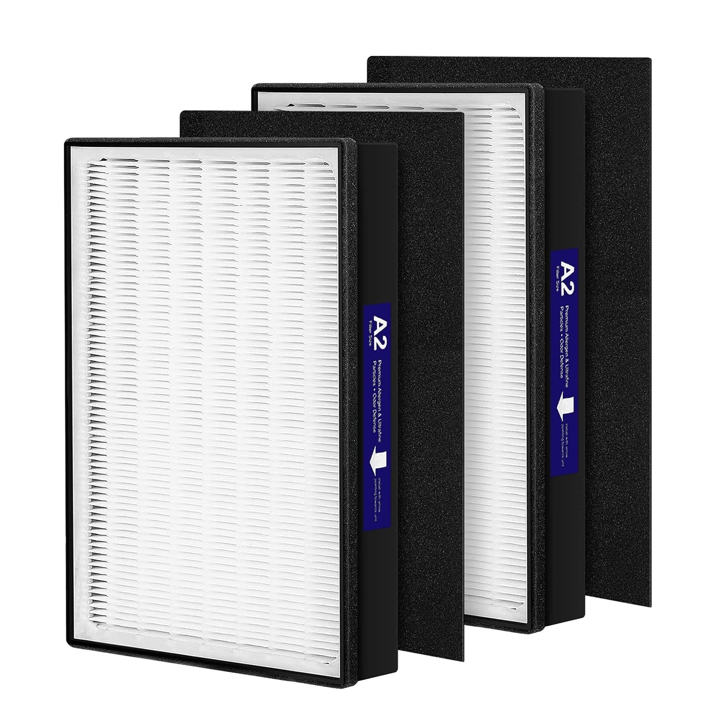 isinlive 2 Pack HEPA Replacement Filters for 3M Filtrete Air Purifiers, Fits FAP-C02-A2, FAP-C03-A2, FAP-T03-A2