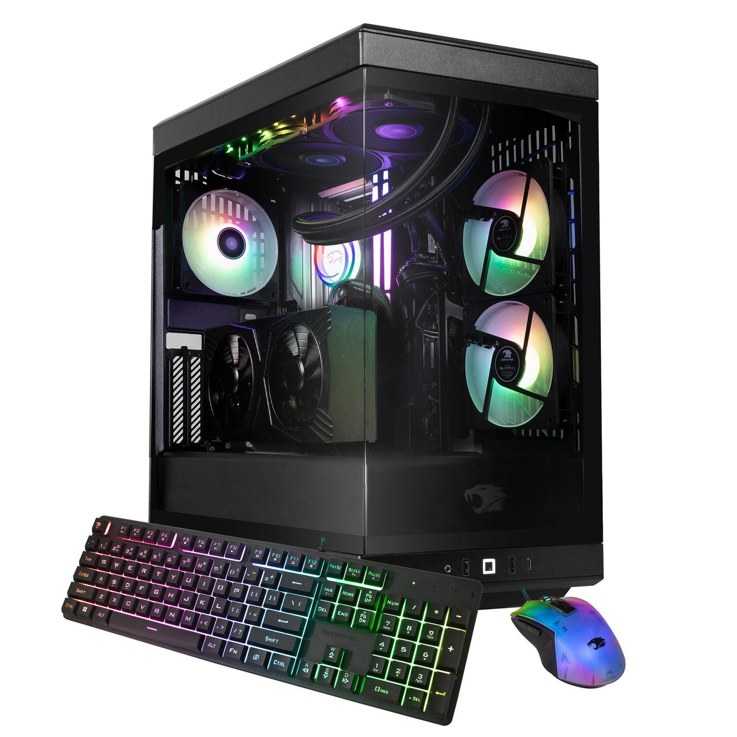 iBUYPOWER Y40 PRO Black Gaming PC Desktop Computer AMD Ryzen 7 7800X3D CPU, NVIDIA GeForce RTX 5070 12GB GPU, 32GB DDR5 RGB 5200