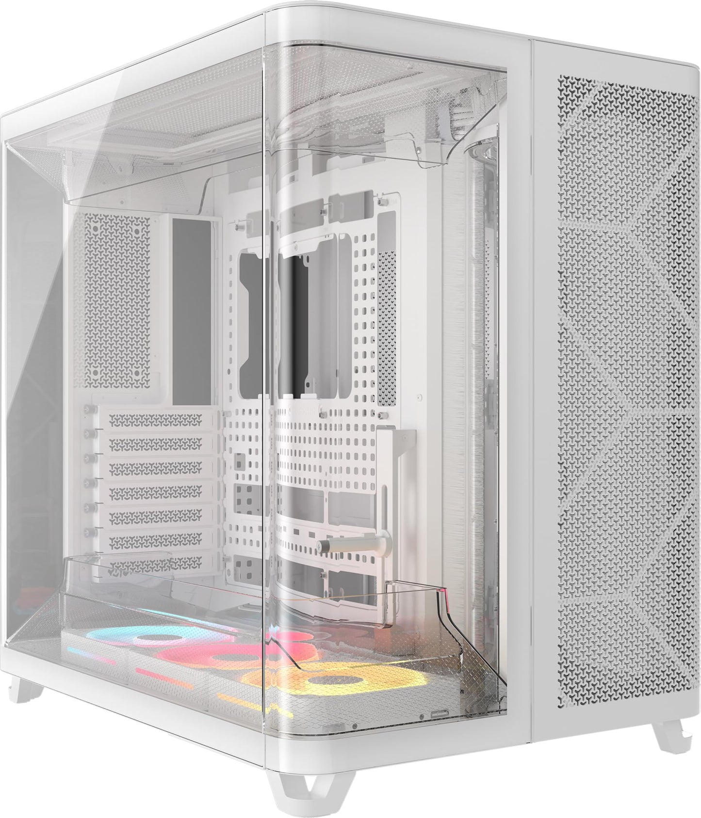 CORSAIR AIR 5400 LX-R RGB iCUE Link Triple-Chamber Mid-Tower Panoramic PC Case - 3X Pre-Installed Reverse-Rotor LX-R RGB Fans, L