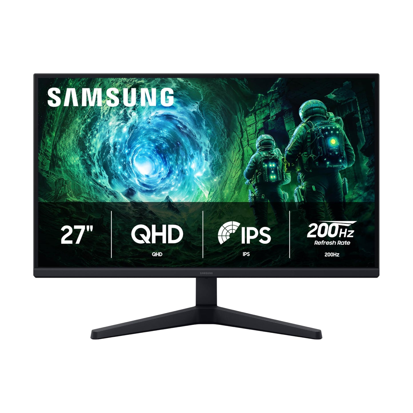 SAMSUNG 27 Odyssey G5 G53F QHD Resolution Gaming Monitor, HDR10, 200Hz Refresh Rate, IPS Panel, AMD FreeSync Premium, Black E