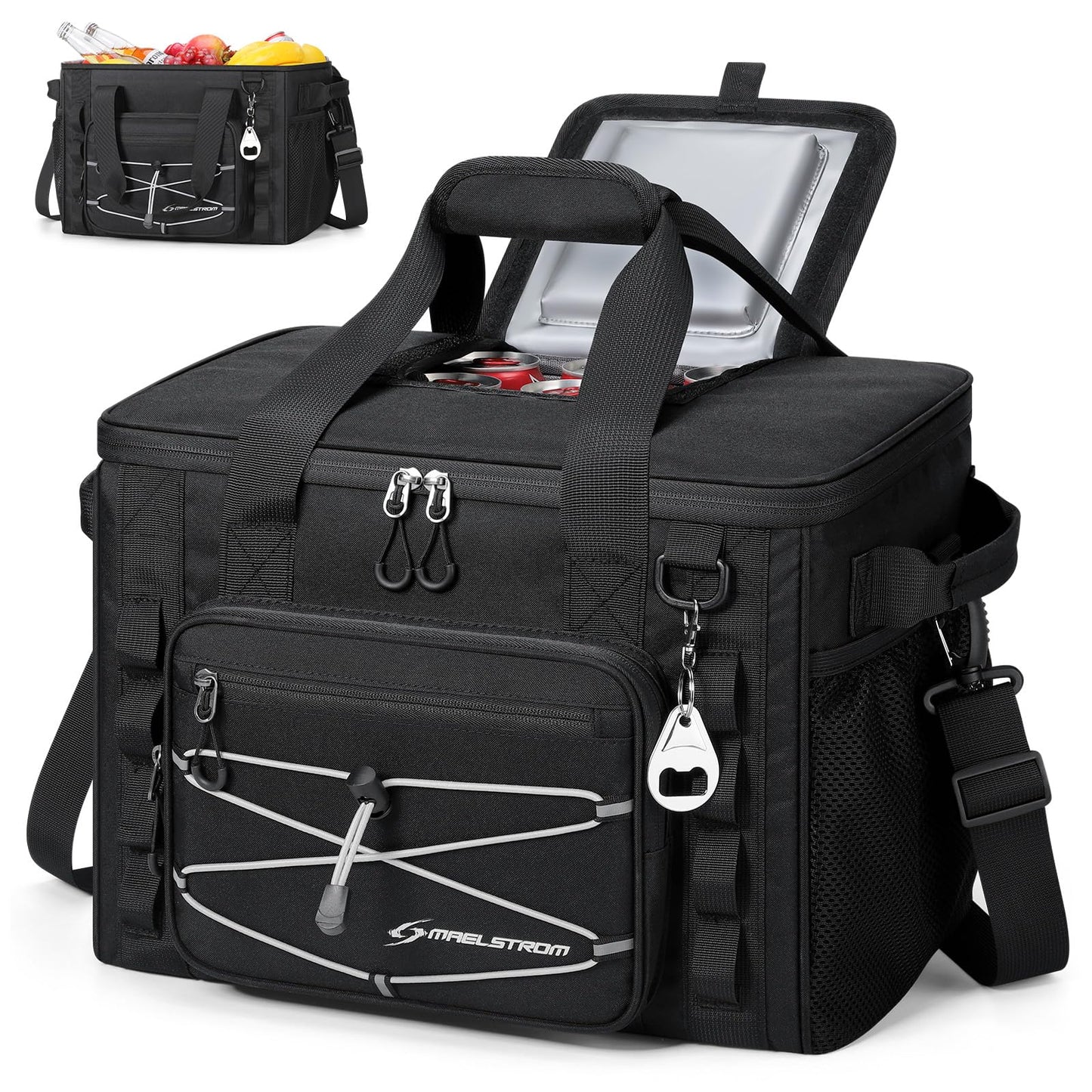 Maelstrom Soft Sided Cooler Bag, 30/40 Can Collapsible Insulated Ice Chest, Large Leakproof Portable Storage for Camping, Travel