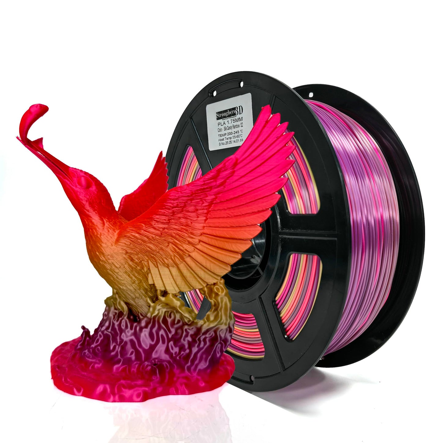 Stronghero3D Rainbow Filament,Multi Color,PLA ABS PETG,Net Weight 1kg(2.2lbs) Accuracy +/-0.05mm for ender3 Cr10