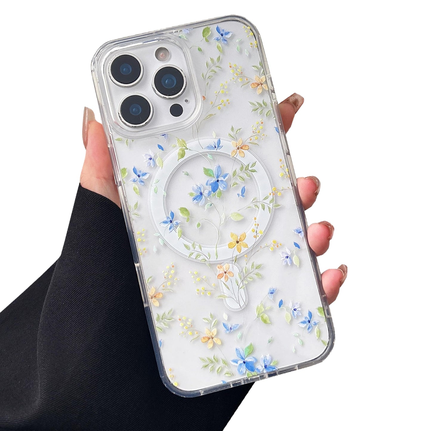 ZTOFERA for iPhone 15 Pro Magnetic Case Compatible with Magsafe,Aesthetic Floral Pattern Design Cute for Girl Women,Anti-Drop Pr