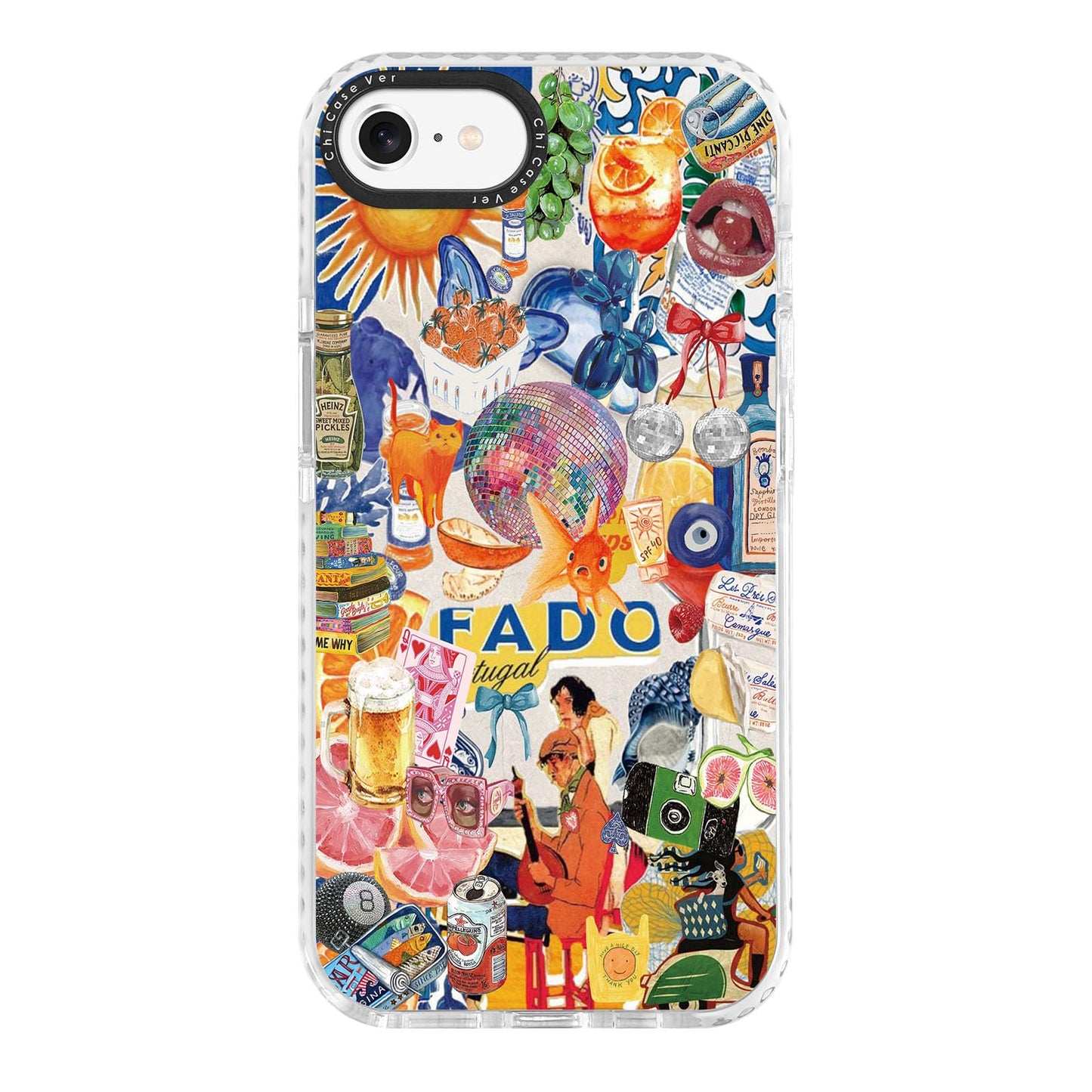 ChiCaseVer for iPhone 7/8/SE Case, Fruity Summer Collage, Military-Grade Drop Protection, Designer Quirky Artistic Soft Slim TPU