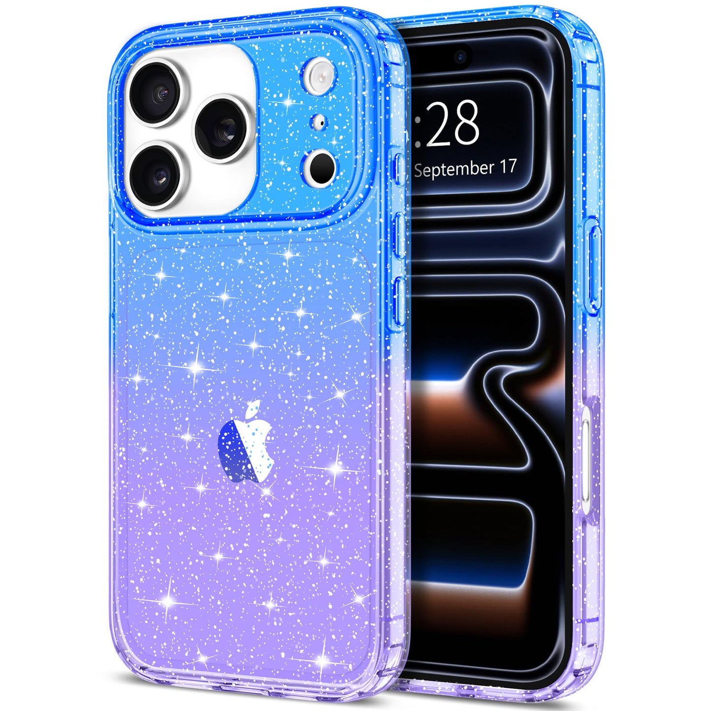 Hython for iPhone 17 Pro Case Glitter, Clear Glitter Sparkly Shiny Bling Sparkle Cute Cover, Anti-Scratch Soft TPU Slim Fit Shoc