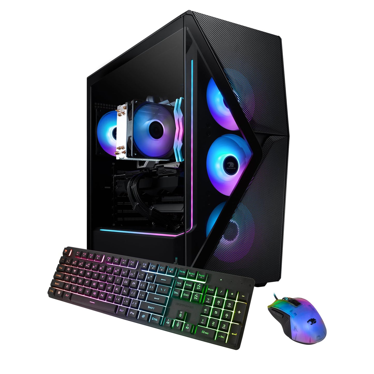iBUYPOWER Slate MESH Gaming PC Desktop Computer Intel Core i7 14700F CPU, NVIDIA GeForce RTX 4060 8GB GPU, 32GB DDR5 RGB 5200MHz