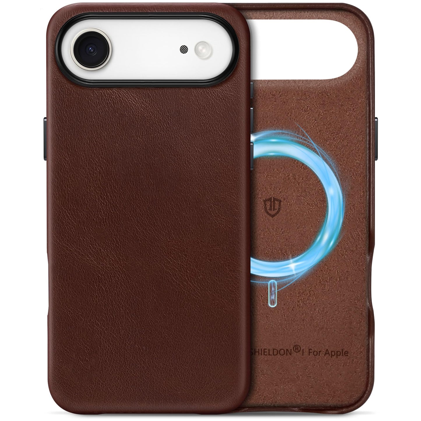 SHIELDON Leather Case for iPhone Air 6.5 Inch 2025 | Compatible with Magsafe | Magnetic Wireless Charging | Slim Fit | Shockproo