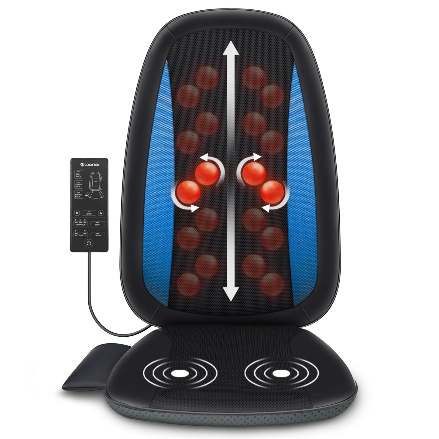 COMFIER Shiatsu Back Massager with Heat,Deep Tissue Kneading Massage Seat Cushion,Massage Chair Pad for Full Back,Body Massager