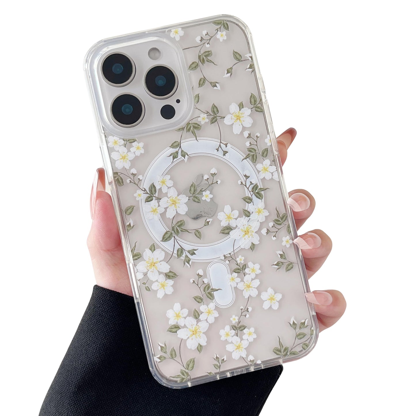 ZTOFERA for iPhone 16 Pro Magnetic Case Compatible with Magsafe,Aesthetic Floral Pattern Design Cute for Girl Women,Anti-Drop Pr