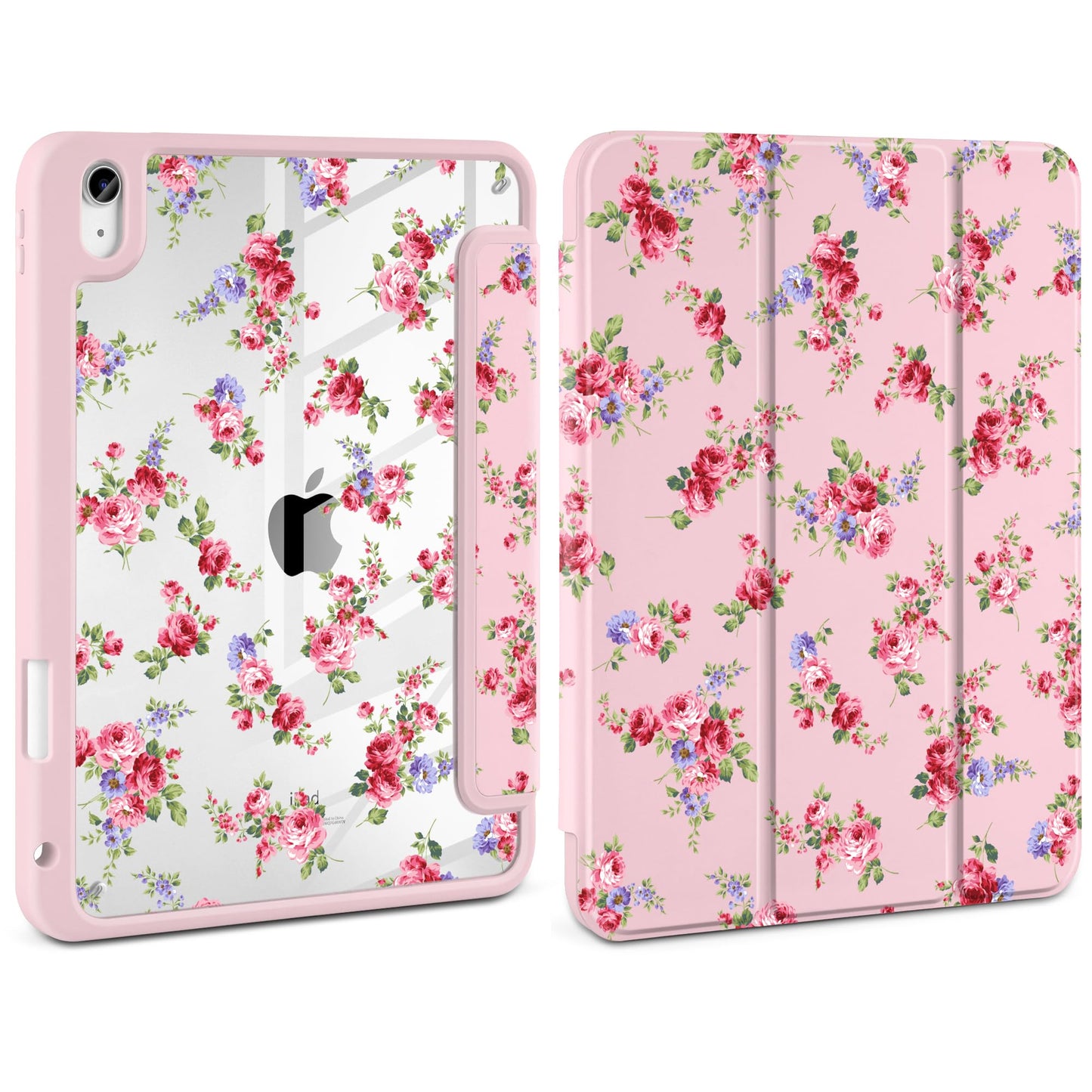 Loyrina Case for iPad (A16) 11th Generation 11 inch 2025 /iPad 10th Gen 10.9 2022- Cute Patterns Light Pink Cover with Clear Bac