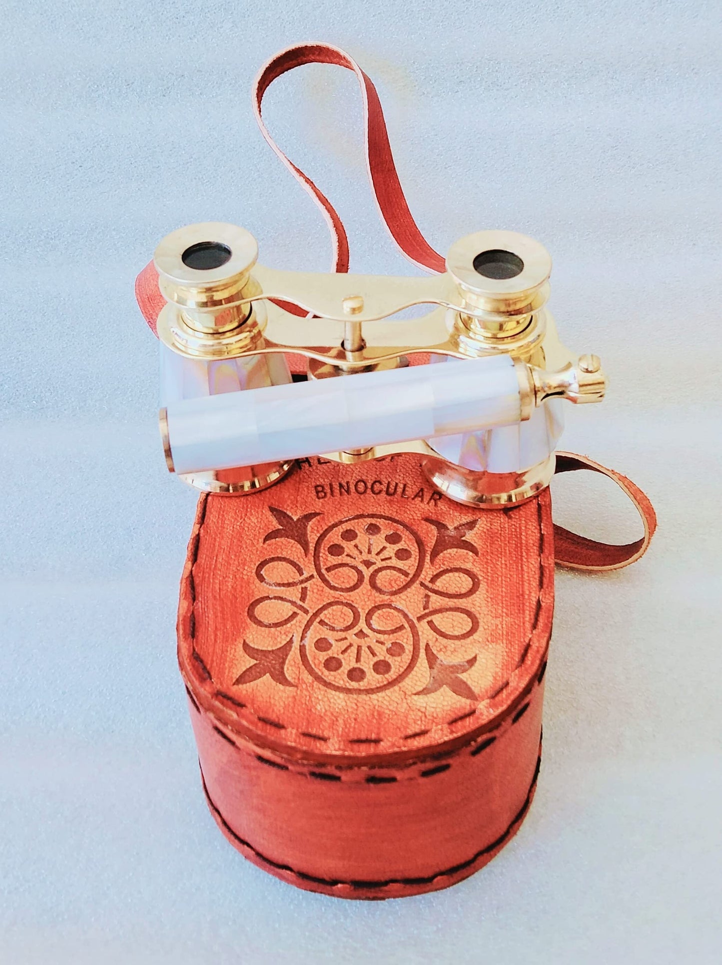 Binoculars Brass Opera Glass Handmade Nautical with Leather Box Design Gifts for Love Womens Day, Father Day, Musical Concert O
