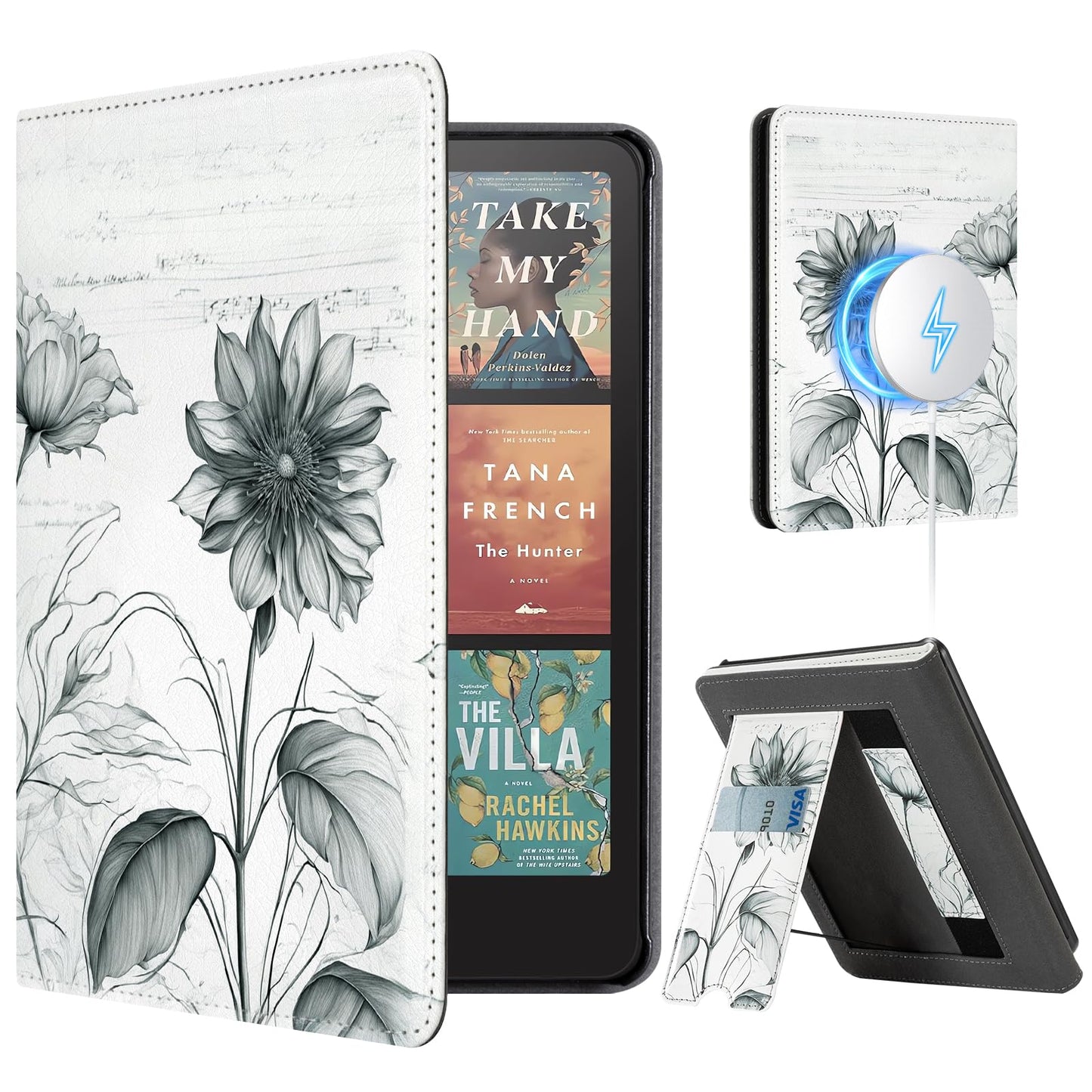 CoBak Stand Case for 7 Kindle Paperwhite 12th Gen 2024 and Kindle Colorsoft with Hand Strap - Compatible with iPhone MagSafe, fo