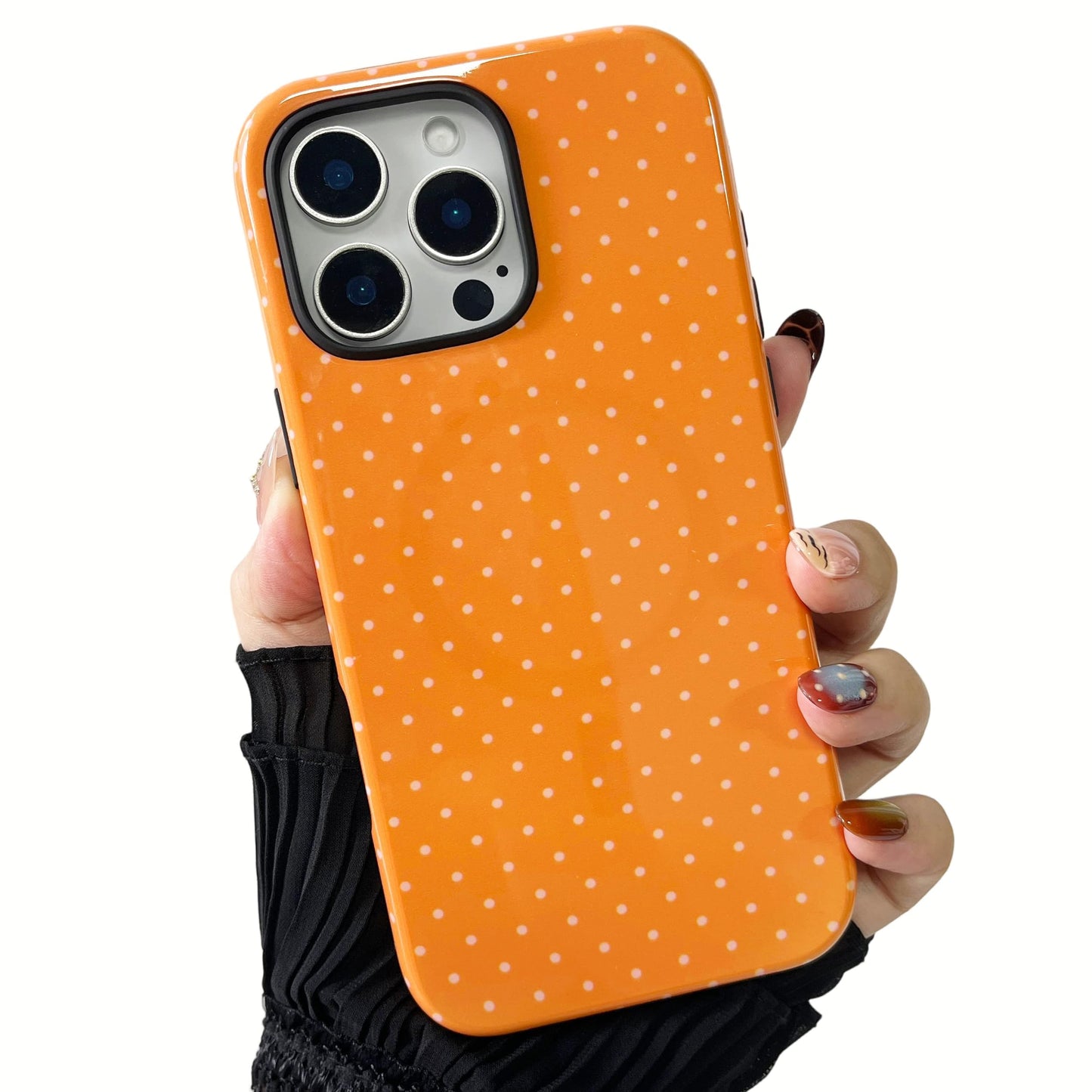 ZTOFERA Magnetic Case for iPhone 15 Pro, Compatible with Magsafe, Polka Dot Aesthetic Phone Case Cute for Girl Women, Hard PC+So