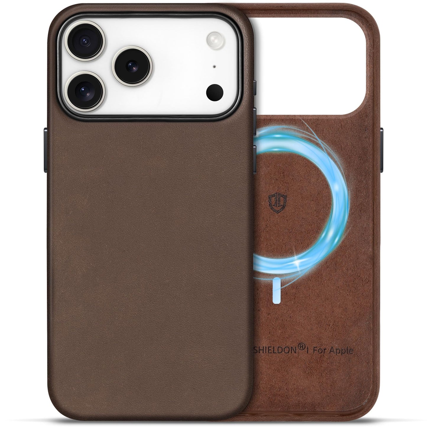 SHIELDON Top Grain Crazy Horse Leather Case for iPhone 17 Pro Max 6.9 2025, Compatible with Magsafe, Updated Camera Button, Slim