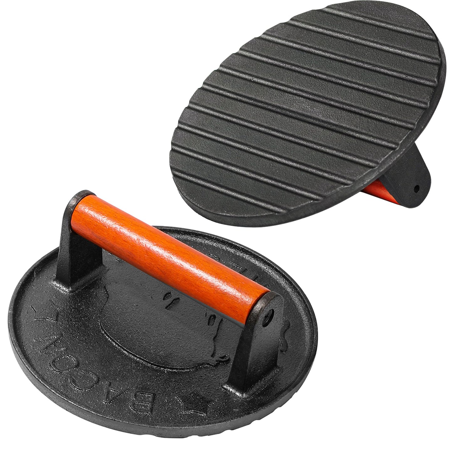 vivicreate 7 inch Burger Smasher,Patty Smasher,Hamburger Smasher Press,Griddle Press, Bacon Press, Grill Press, Meat Press, cast