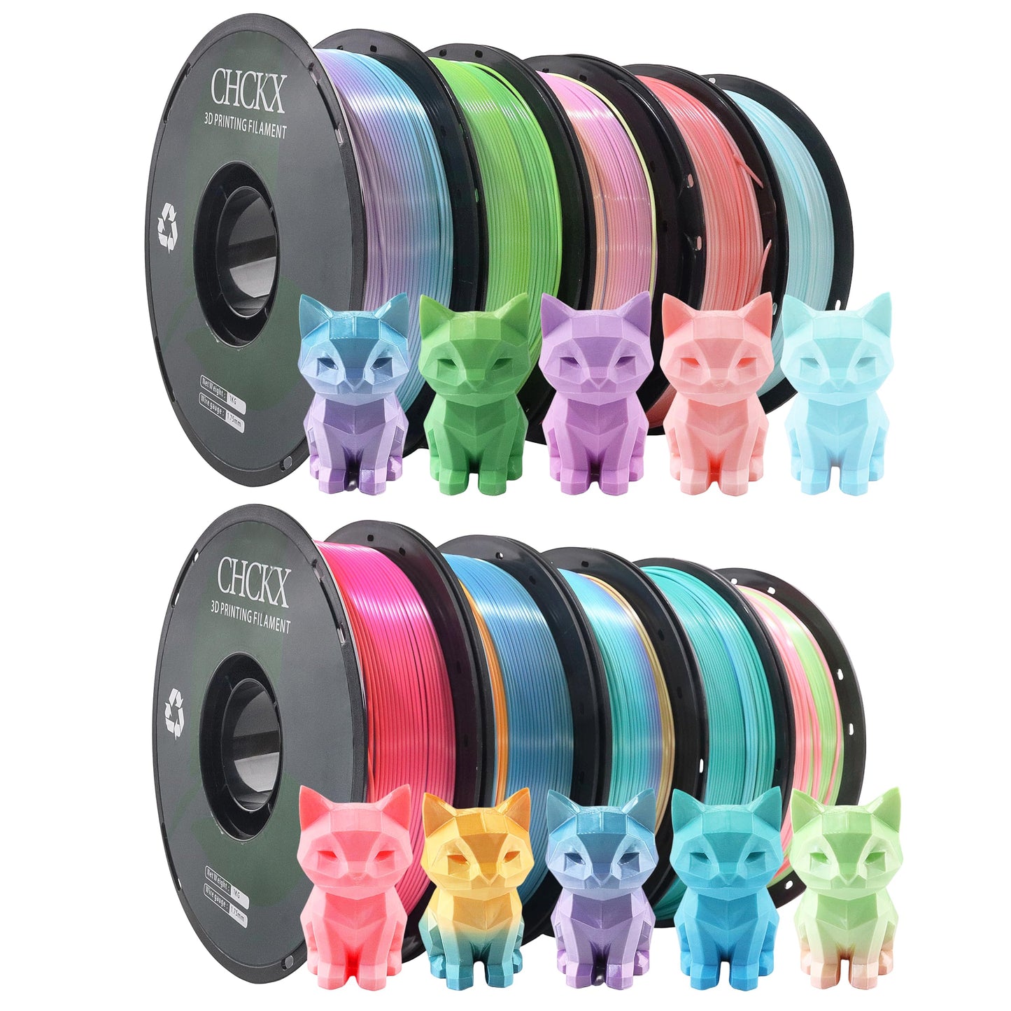 CHCKX Matte PLA 3D Printer Filament,1KG Spool(2.2lbs) 1.75mm PLA Filament for Most FDM 3D Printers,Winter Blue
