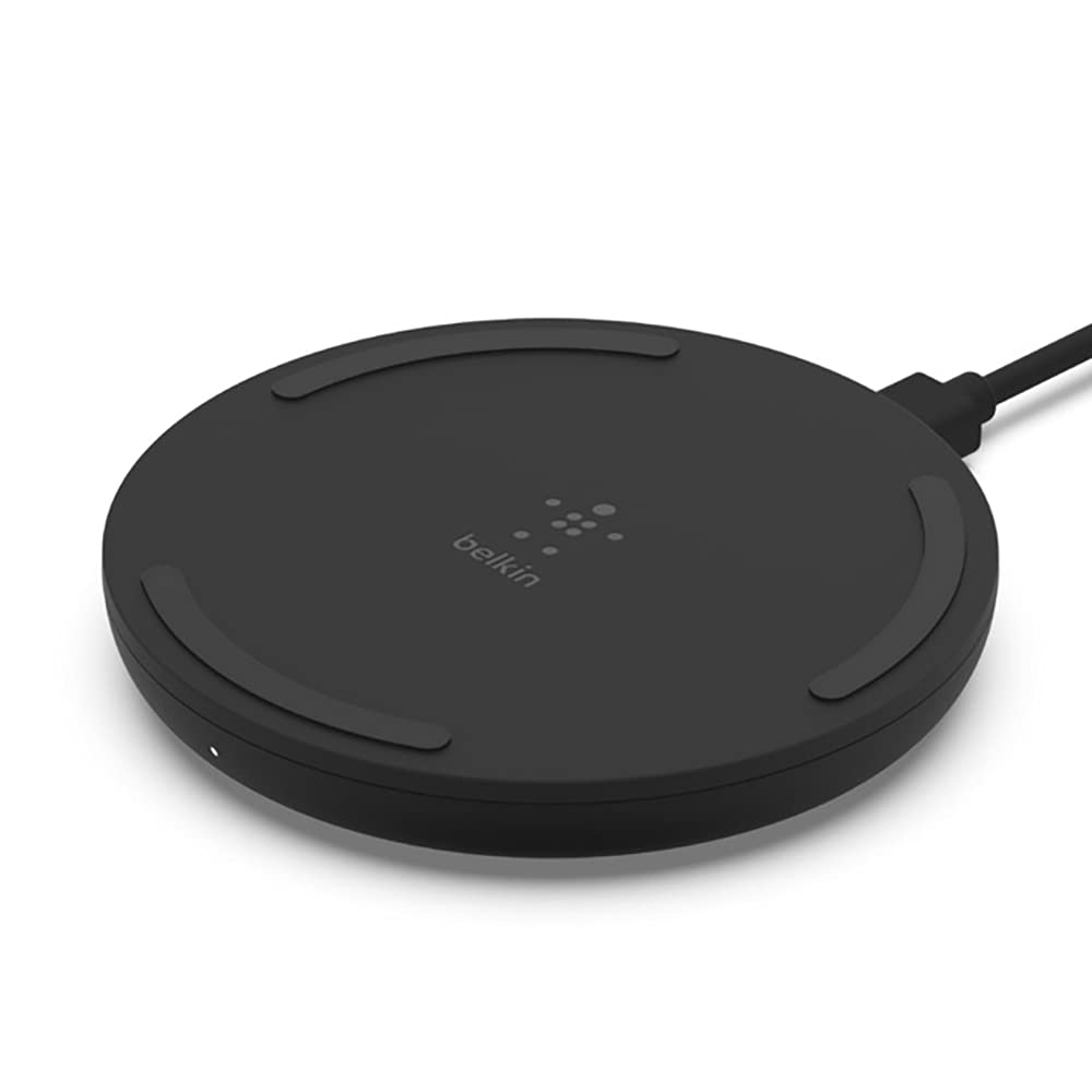 Belkin Quick Charge Wireless Charging Pad - 10W Qi-Certified Charger Pad for Apple iPhone, Samsung Galaxy, Pixel, Airpods Pro &