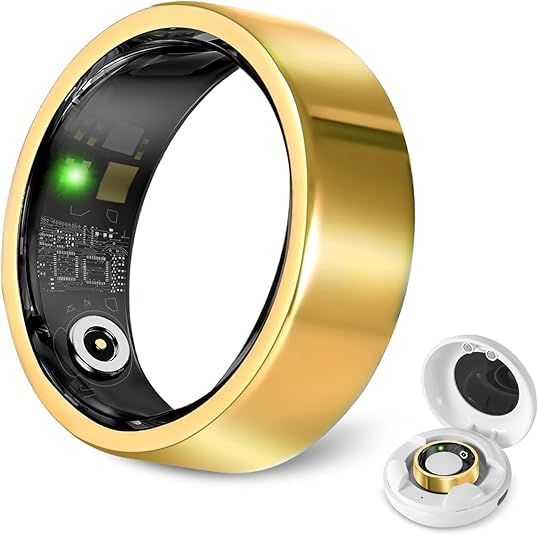 Smart Ring for Men Women, Fitness Tracker Health Ring with Sleep Monitoring, No APP Subscription, 10-Day Battery Life, Stress/He