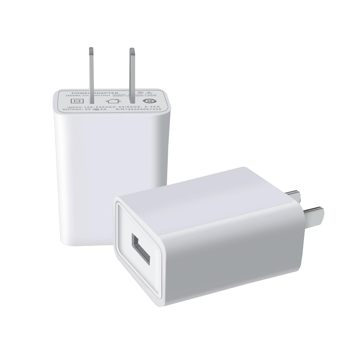 USB Wall Charger FOBSUNLAND . USB Wall Plug 5V 2A AC Power Adapter Compatible with iPhone,Pad,Samsung,Tablet,Kindle and More (Wh