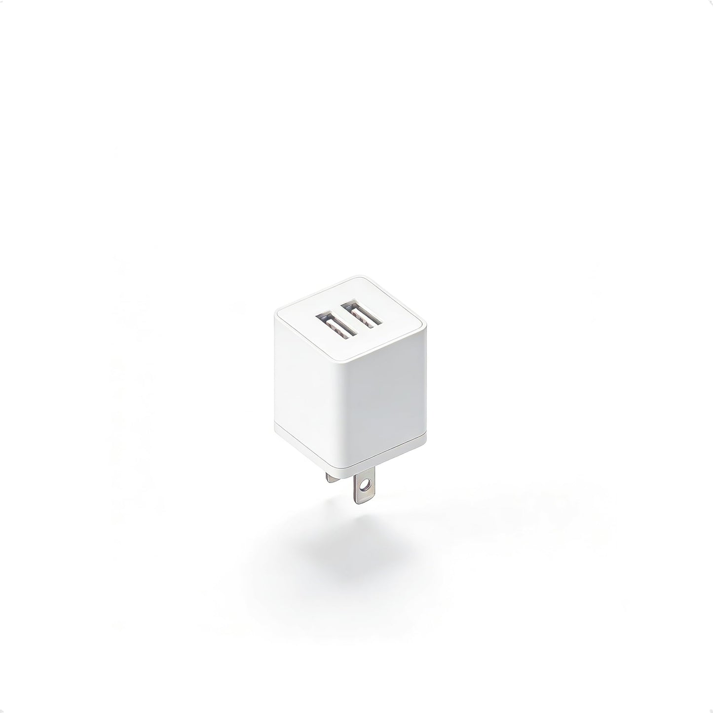 USB Charger Cube, Dual USB-A Port Charging Block, Double USBA Fast Charger Power Adapter Travel Plug Box Compatible with iPhone