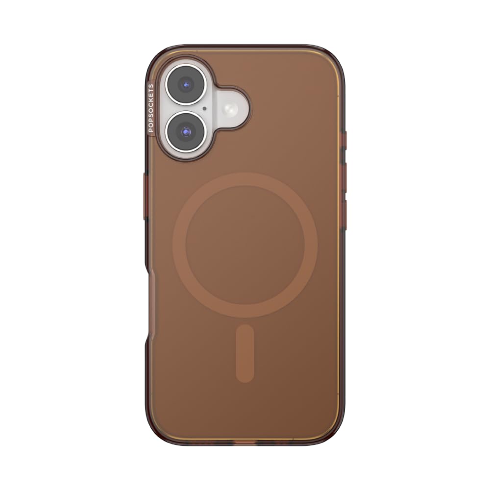 PopSockets iPhone 16 Case Compatible with MagSafe, Phone Case for iPhone 16, Wireless Charging Compatible, Case Only - Amber